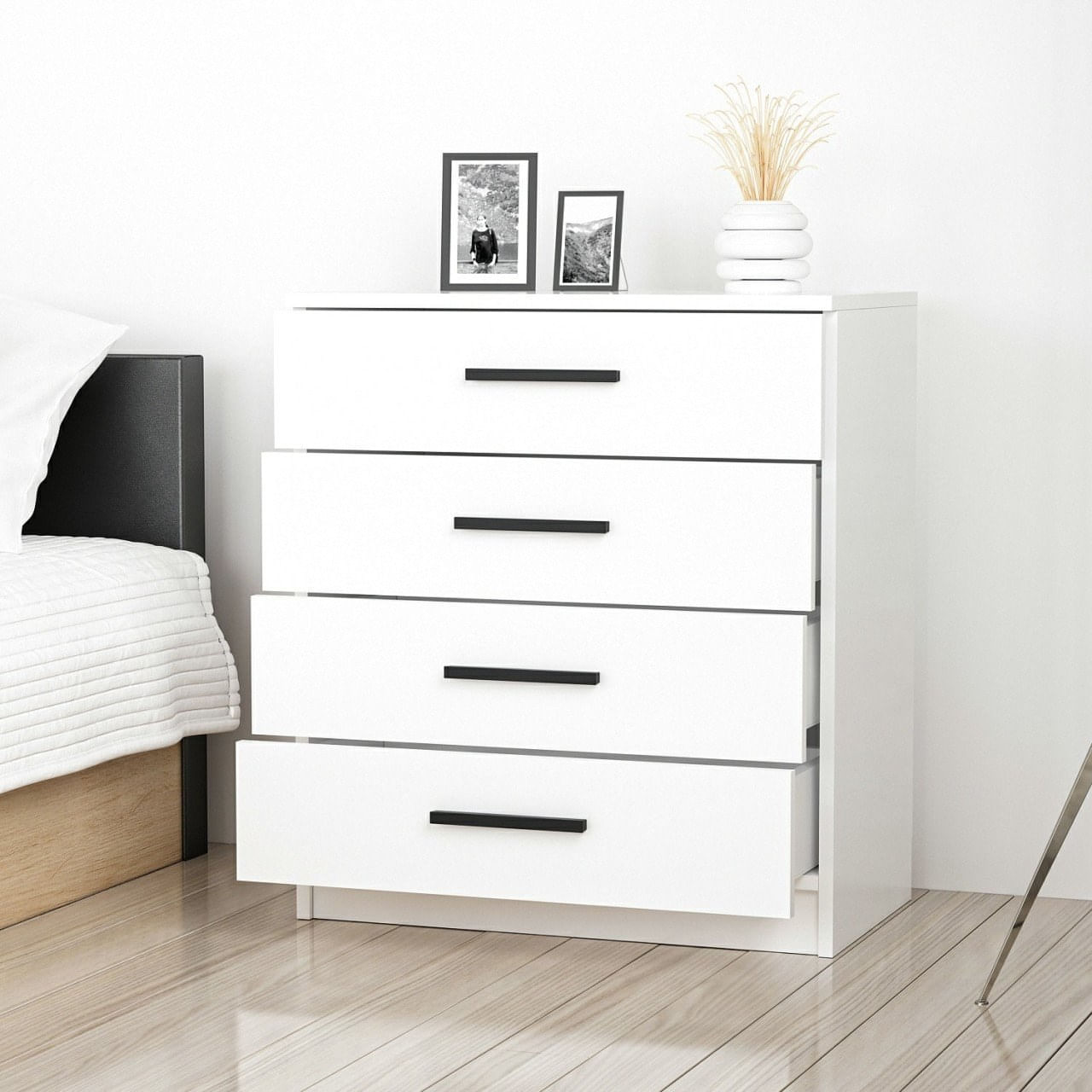 Comoda, Hanah Home, pal melaminat, alb, 70x42x79 cm — imaginea 5