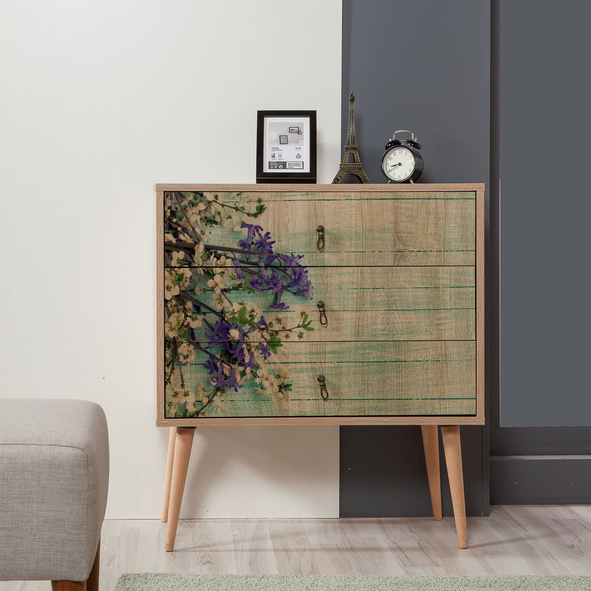 Comoda, Hanah Home, pal melaminat, stejar sonoma, 80x40x90 cm, 863SPH3406 — imaginea 5