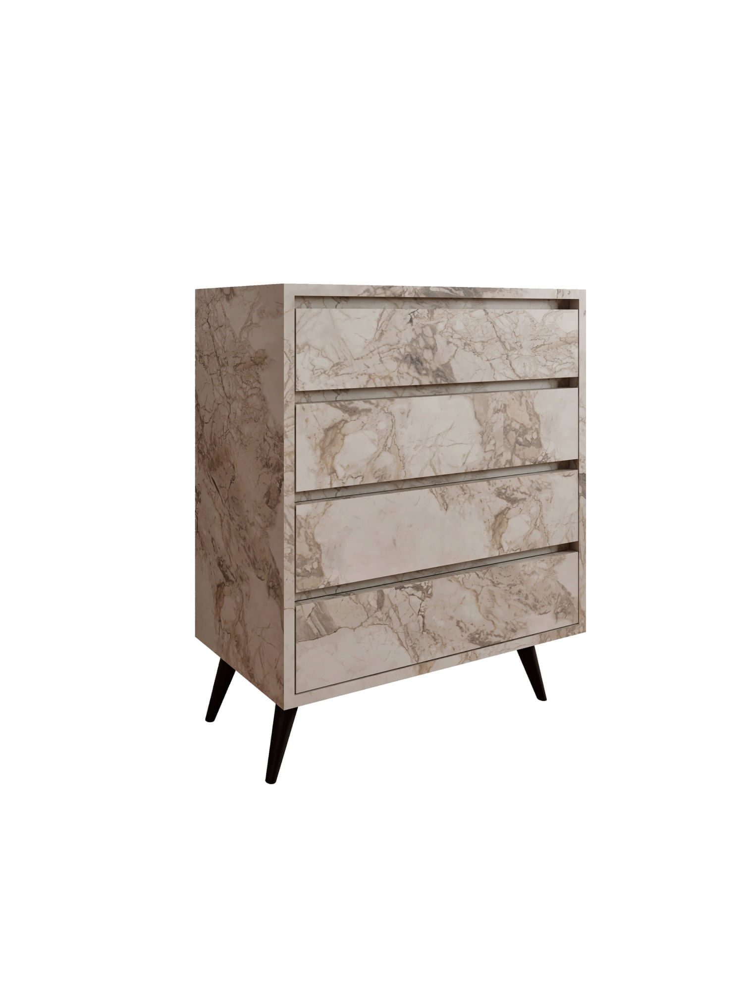 Comoda, Hanah Home, panou aglomerat melaminat, marmura ephesus, 70x40x86 cm