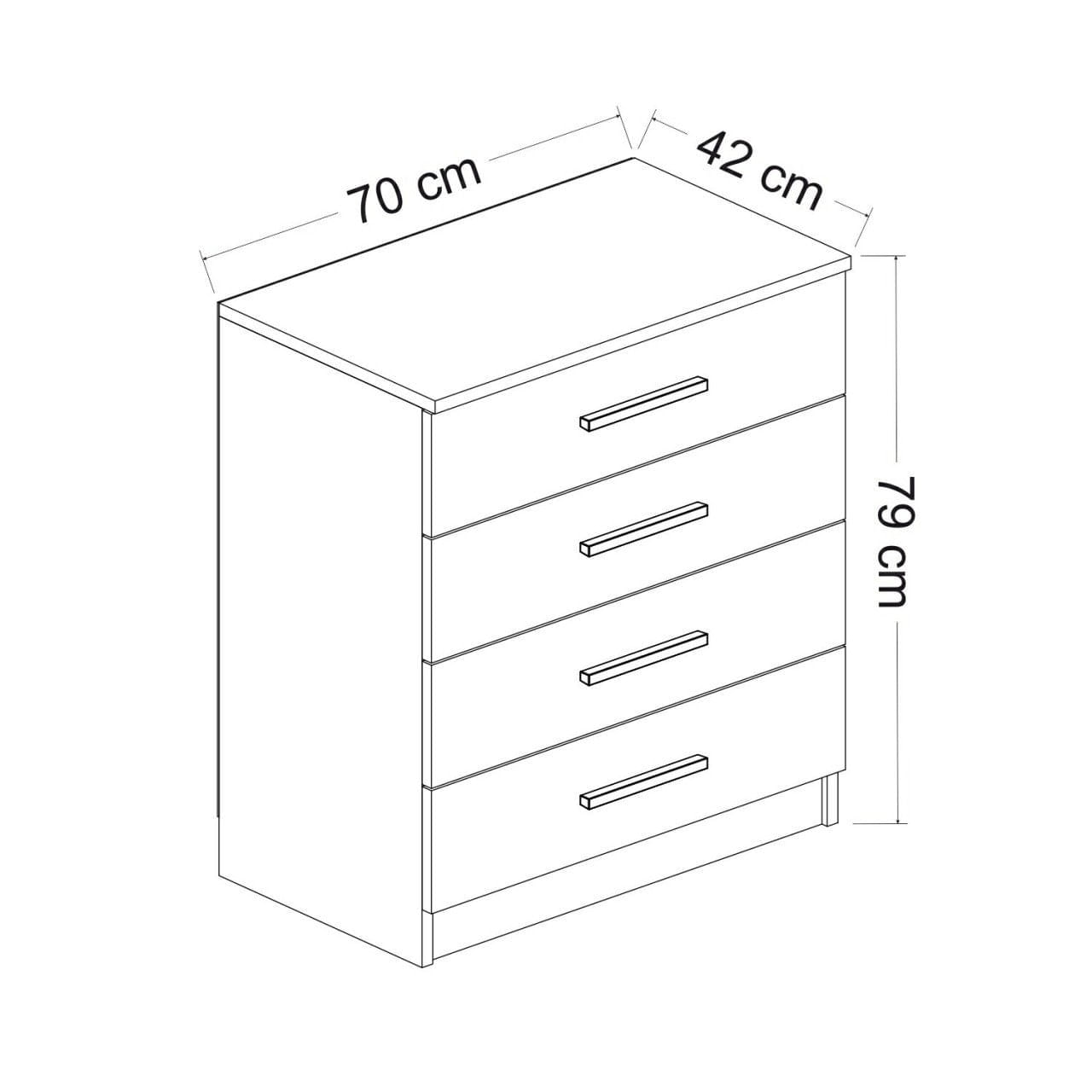 Comoda, Hanah Home, pal melaminat, alb, 70x42x79 cm — imaginea 8