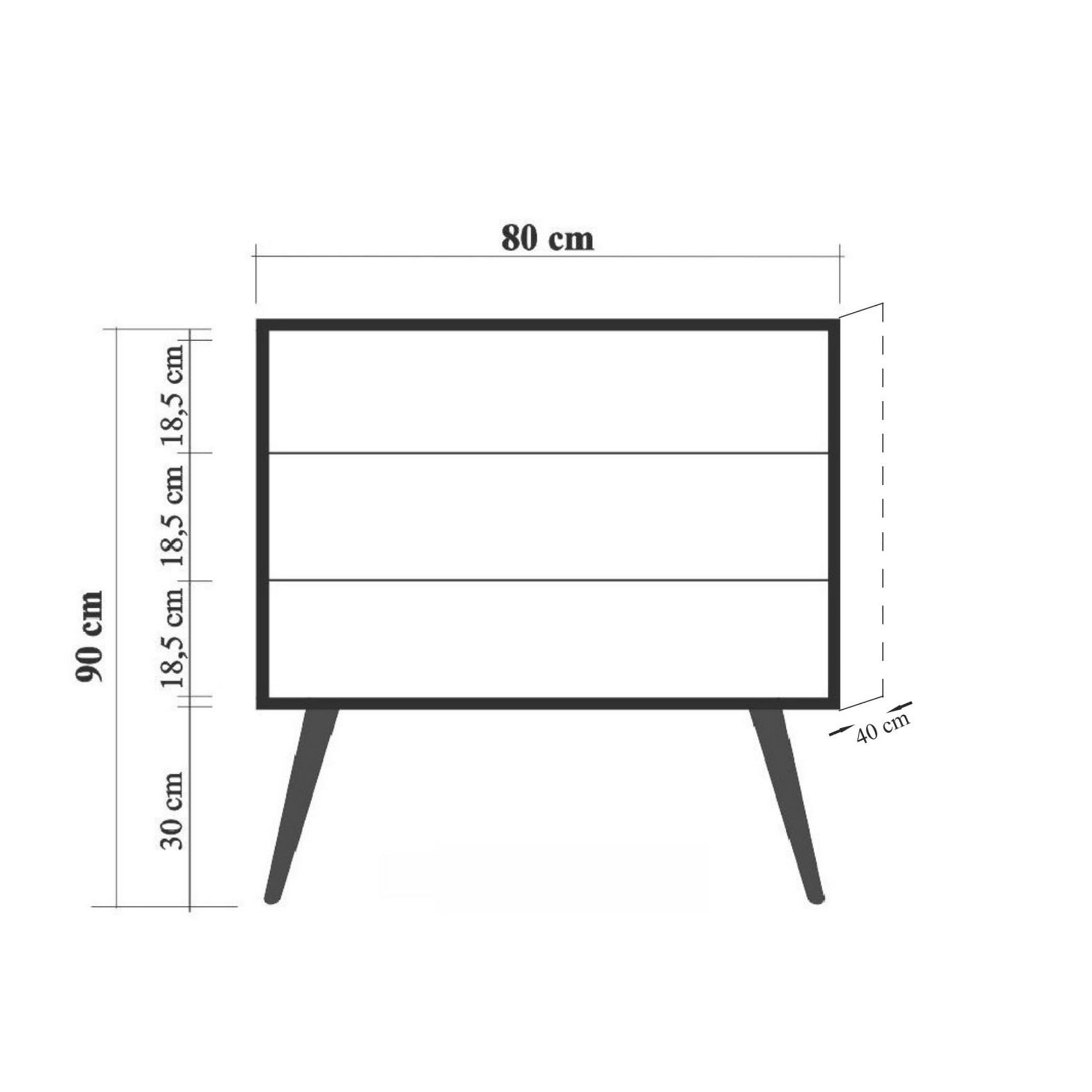 Comoda, Hanah Home, pal melaminat, multicolor, 80x40x89 cm, 869VEL3463 — imaginea 4