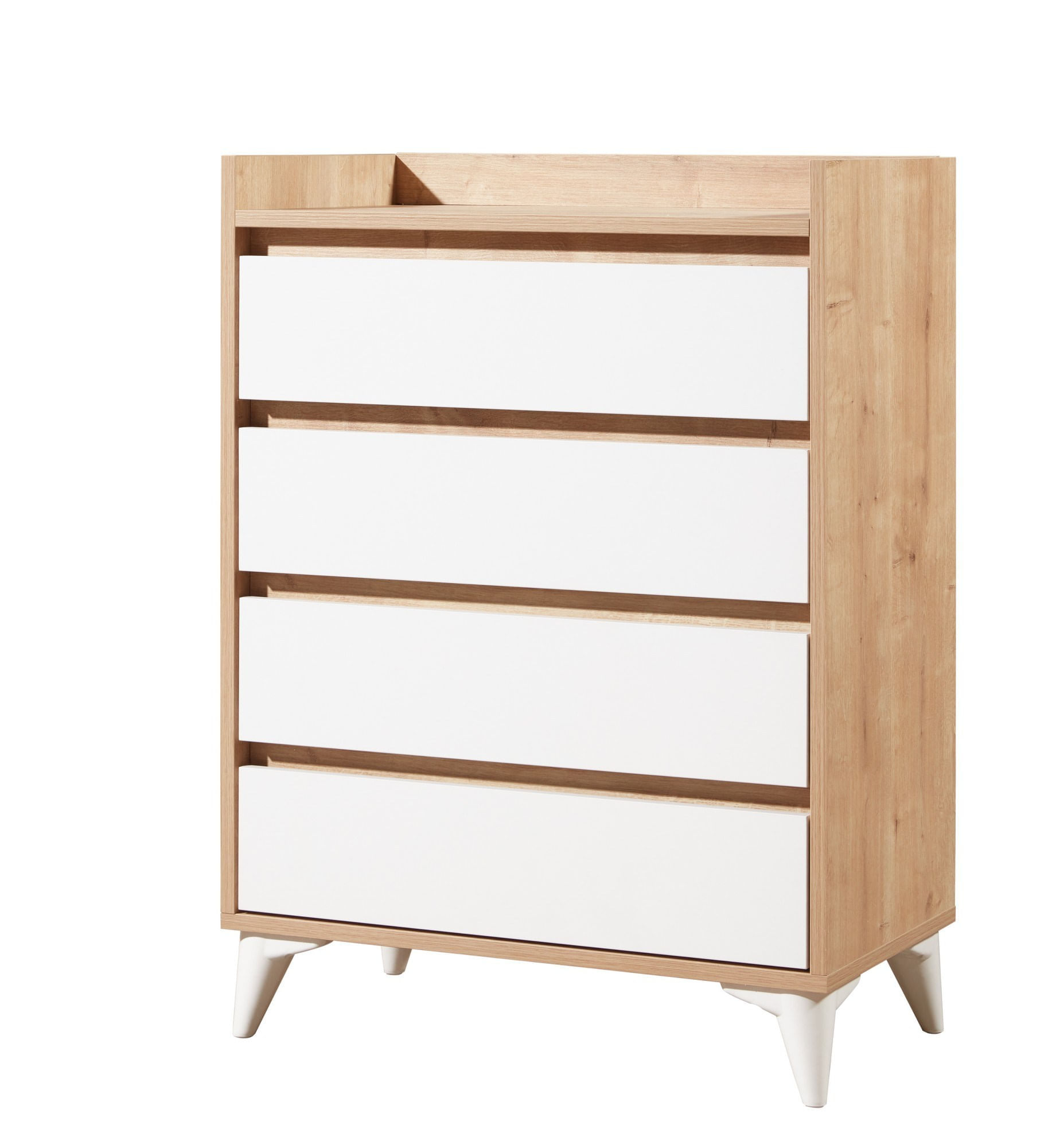 Comoda, Hanah Home, pal melaminat, stejar safir si alb, 70x40x92 cm — imaginea 4
