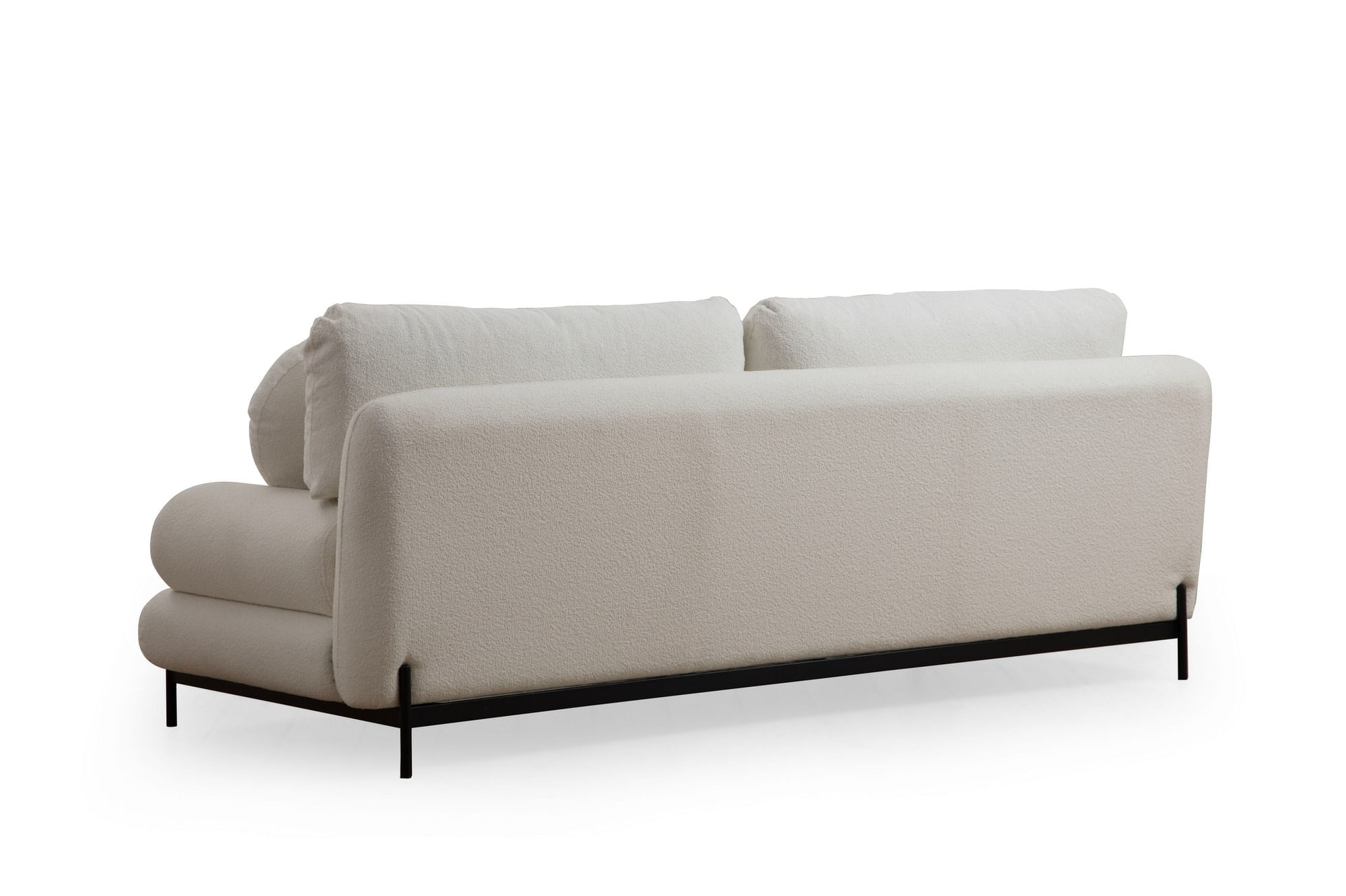 Canapea 3 locuri, Hanah Home, lemn fag si pal, alb, 230x85x92 cm — imaginea 3