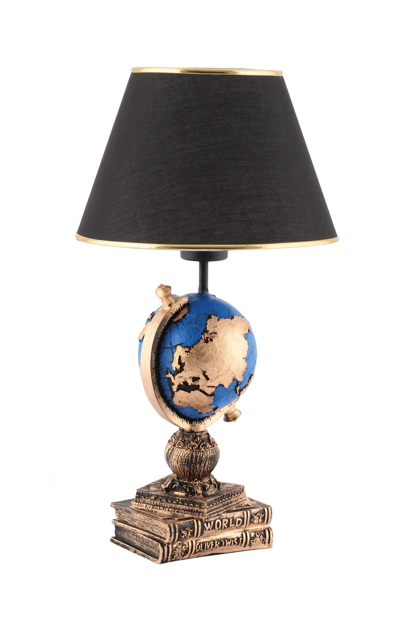 Veioza, Opviq, poliester, negru albastru auriu, 50 cm