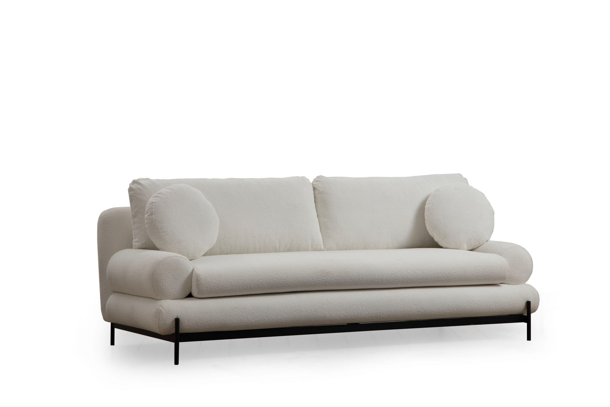 Canapea 3 locuri, Hanah Home, lemn fag si pal, alb, 230x85x92 cm — imaginea 10