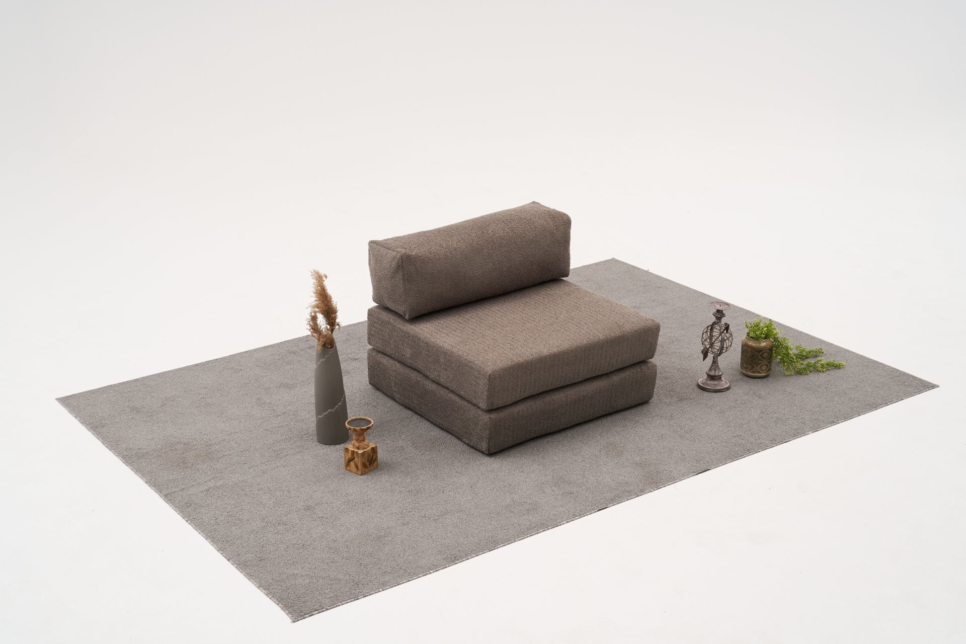 Canapea 1 loc, Atelier Del Sofa, chenille, gri, 95x75x95 cm — imaginea 2