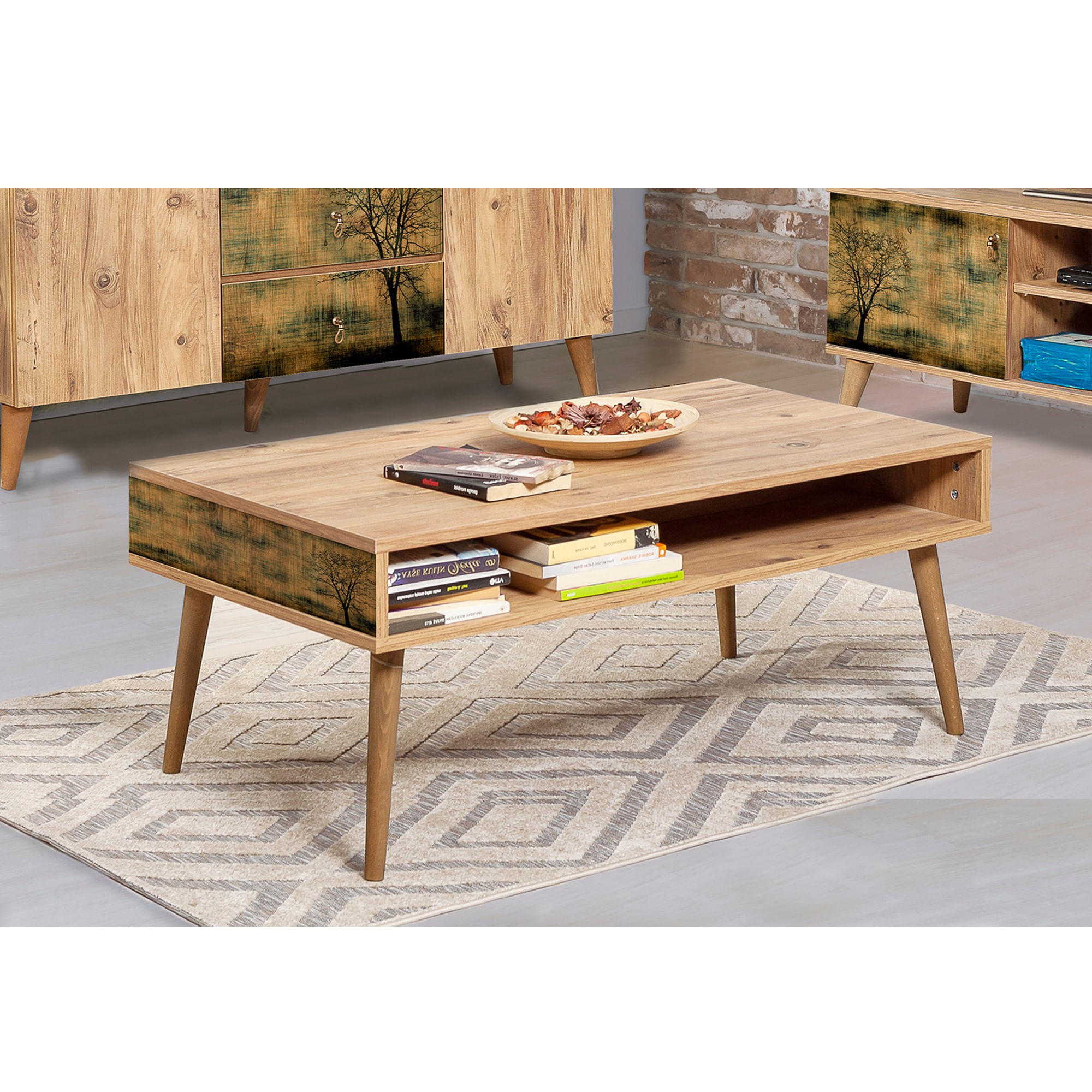 Masa de cafea, Hanah Home, pal melaminat, pin atlantic, 110x60x45 cm — imaginea 3