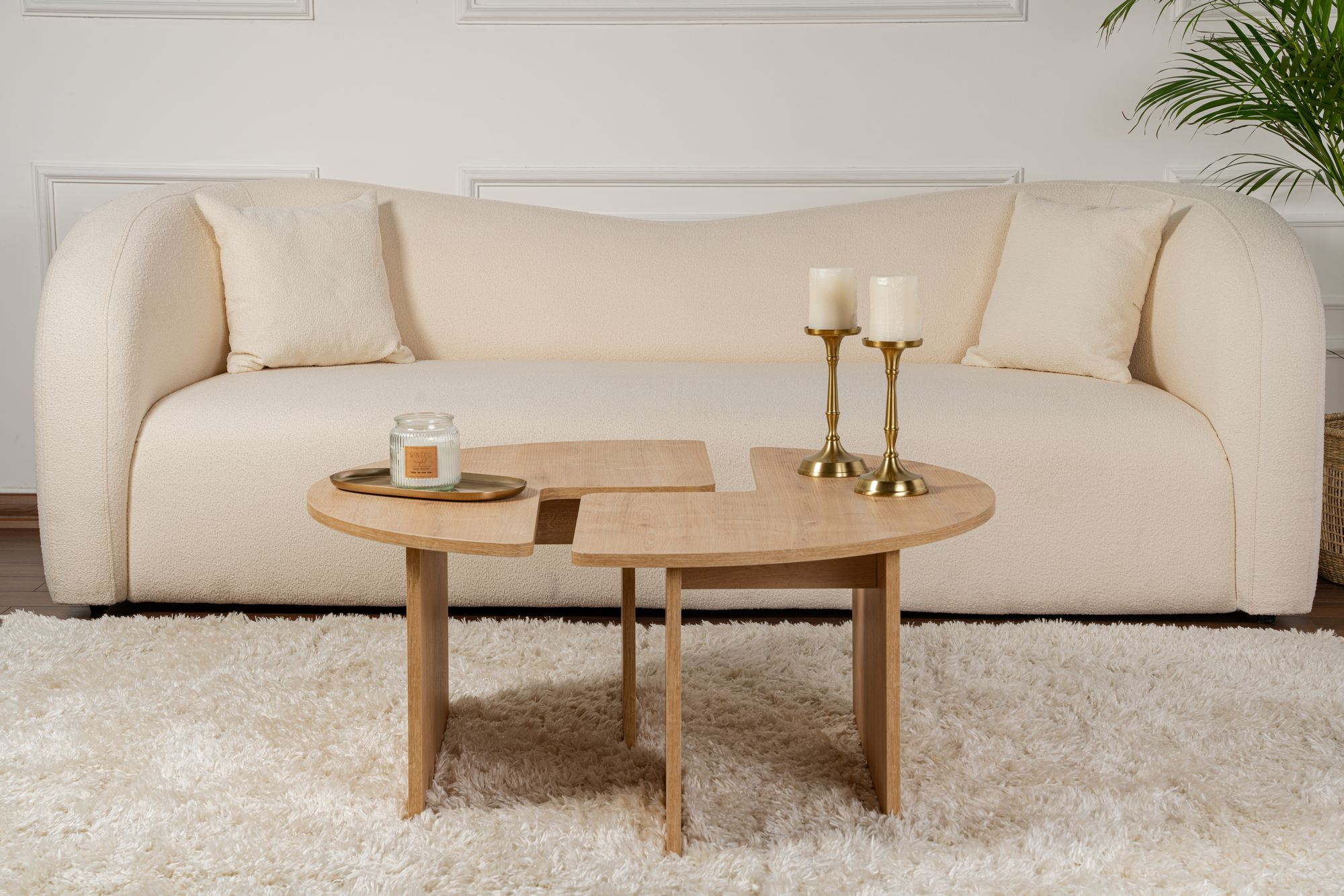 Masuta de cafea, Hanah Home, pal melaminat, stejar, 90x41 cm — imaginea 3