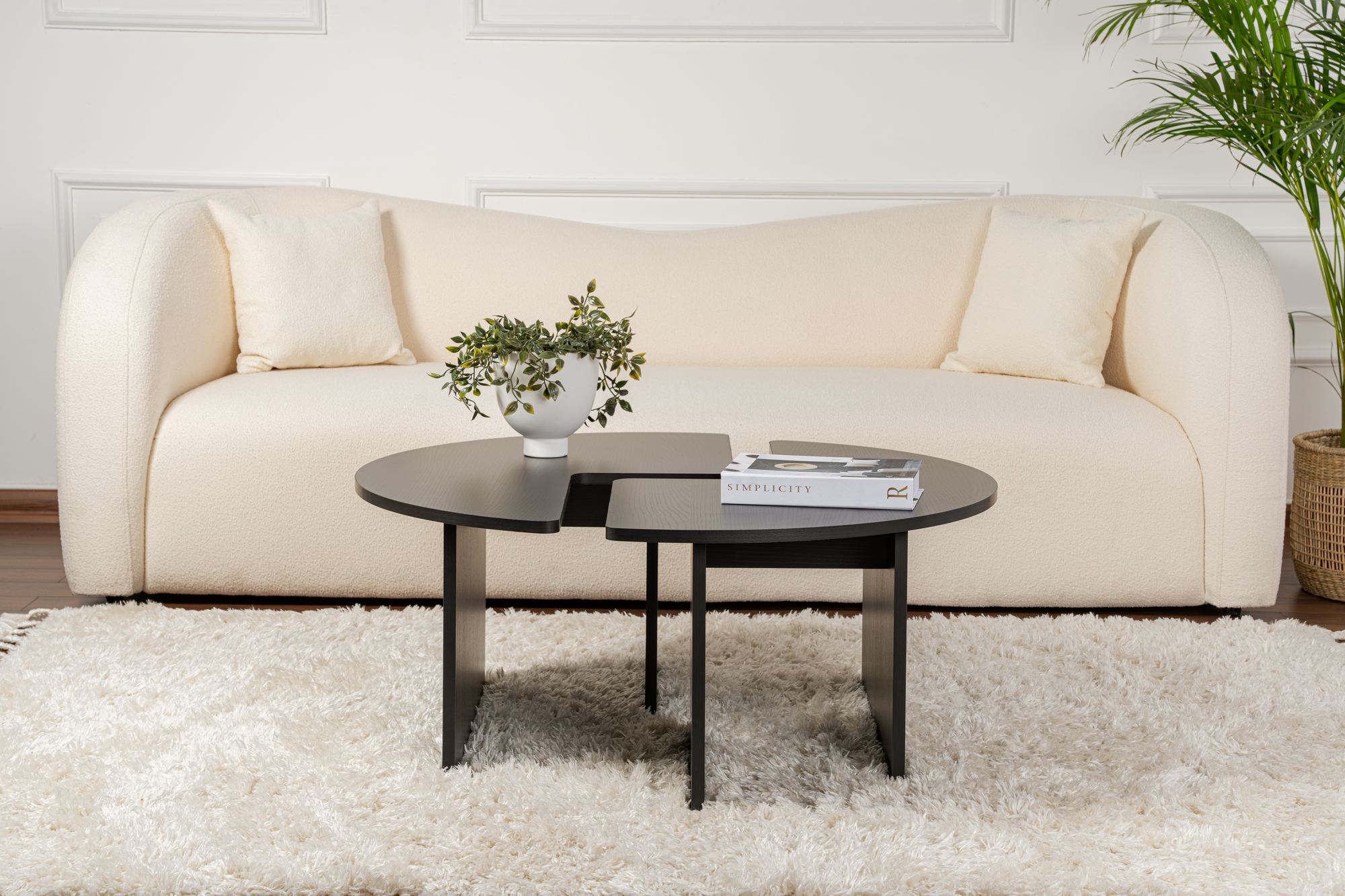 Masa de cafea, Hanah Home, pal melaminat, wood black, 90x41 cm — imaginea 3