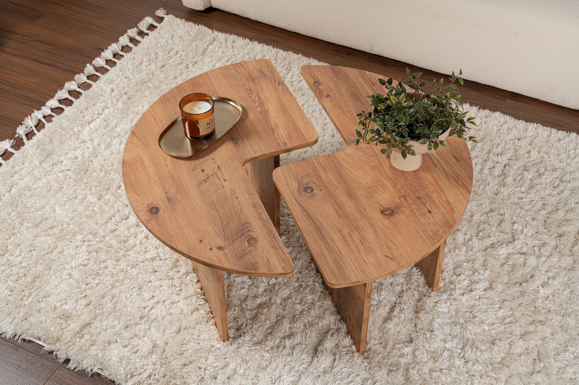Masa de cafea, Hanah Home, PAL melaminat, pin atlantic, 90x41 cm — imaginea 3