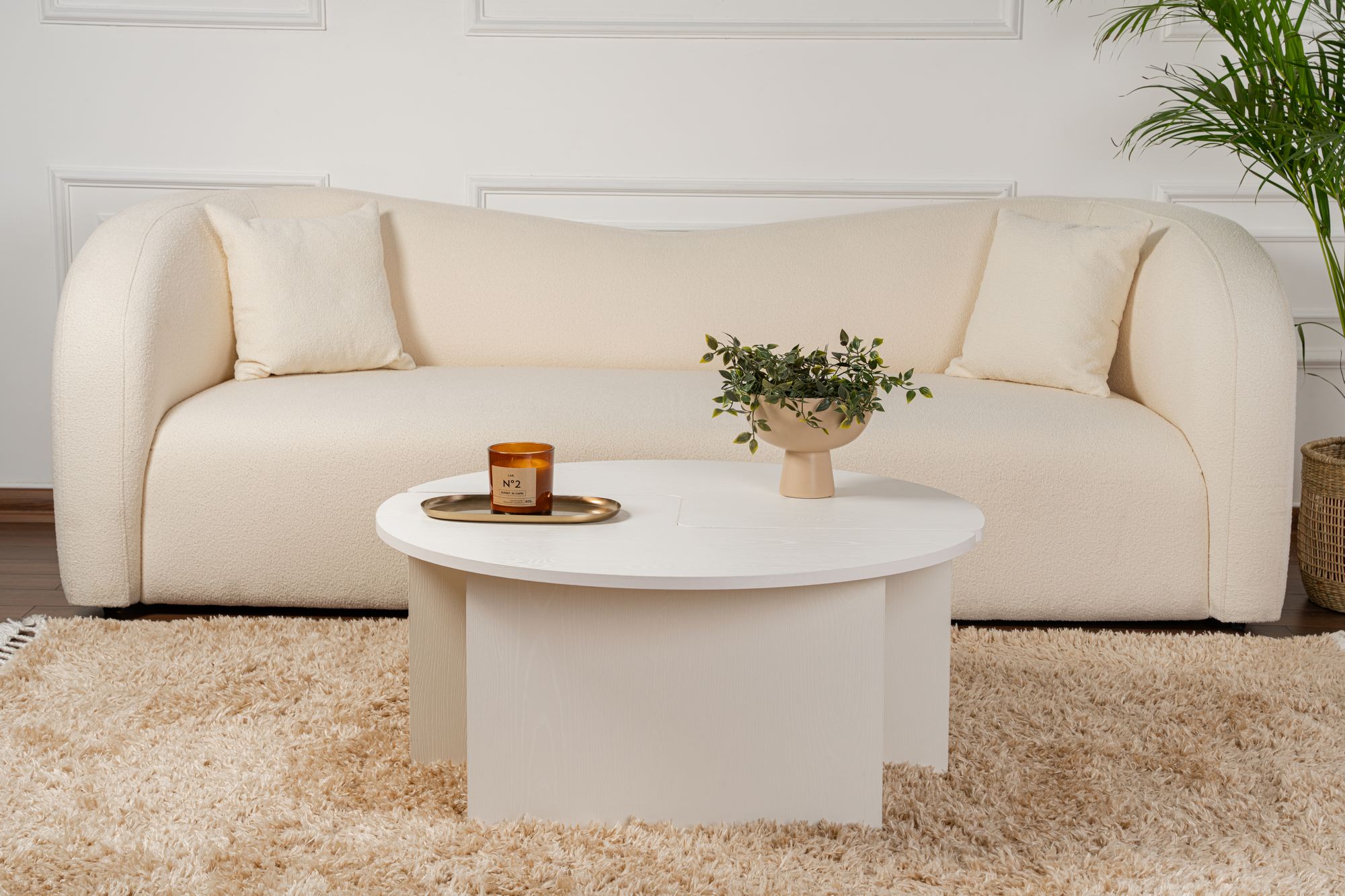 Masa de cafea, Hanah Home, pal melaminat, wood white, 90x41 cm — imaginea 5