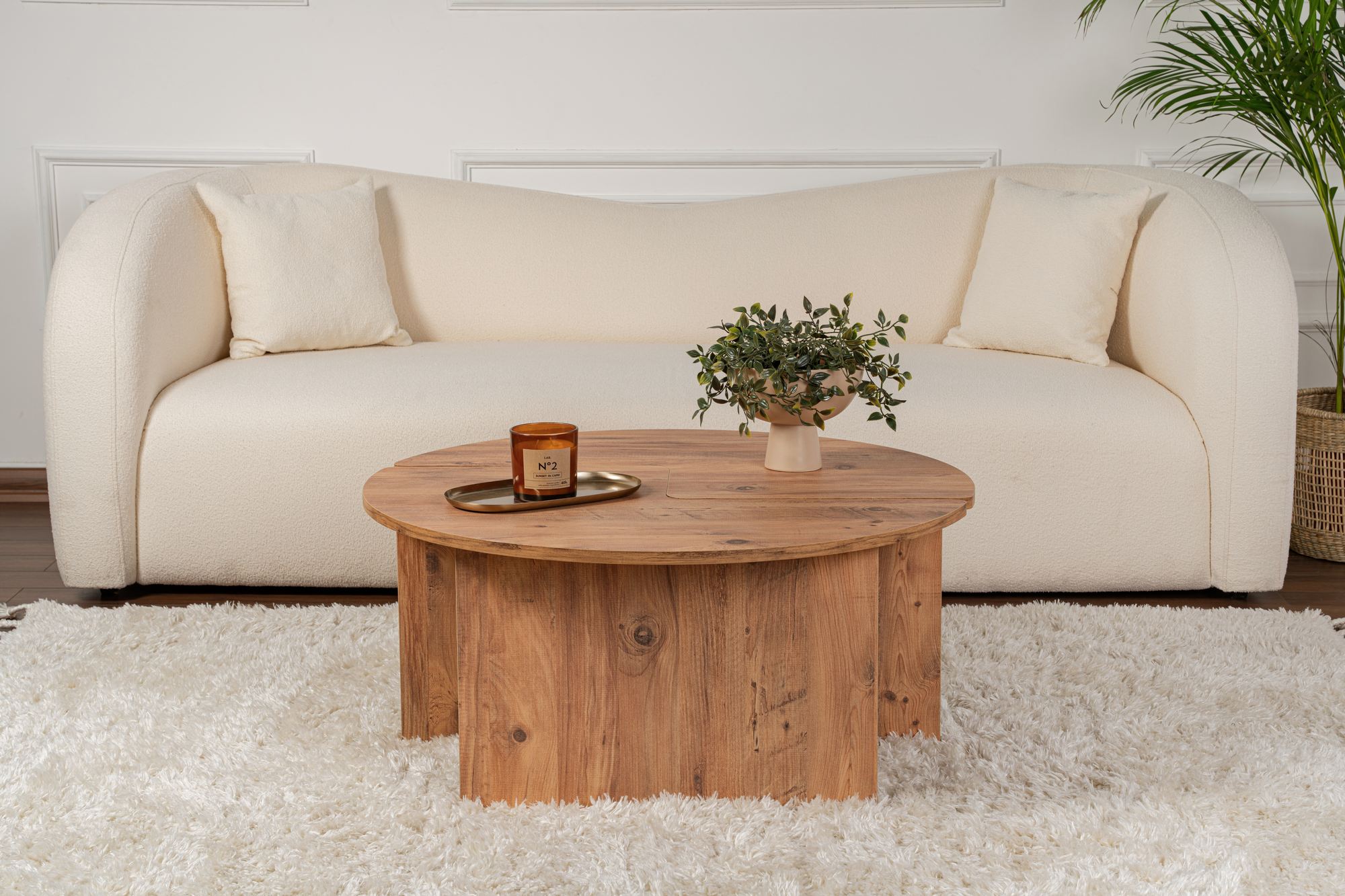 Masa de cafea, Hanah Home, PAL melaminat, pin atlantic, 90x41 cm — imaginea 4