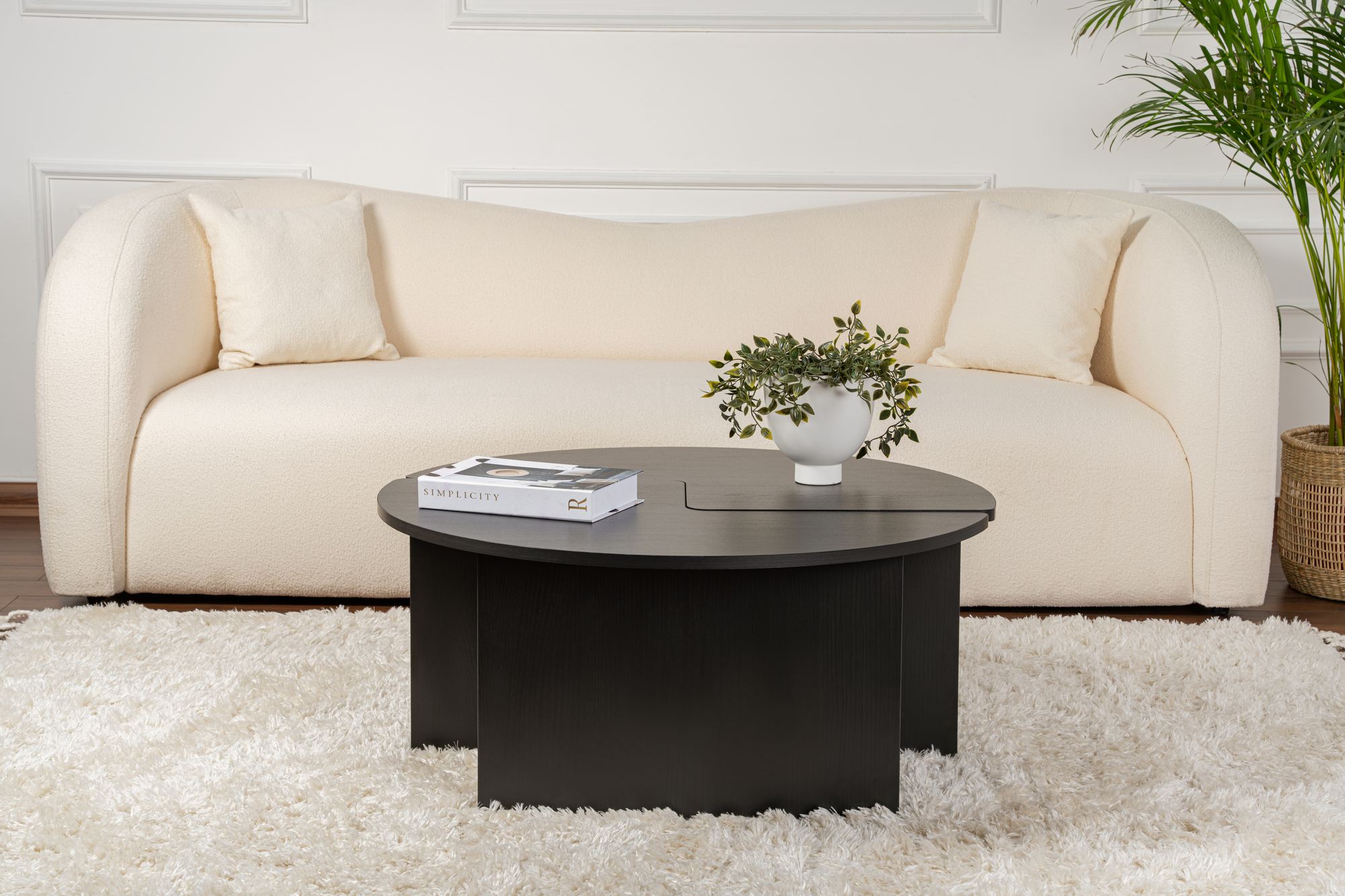 Masa de cafea, Hanah Home, pal melaminat, wood black, 90x41 cm — imaginea 5