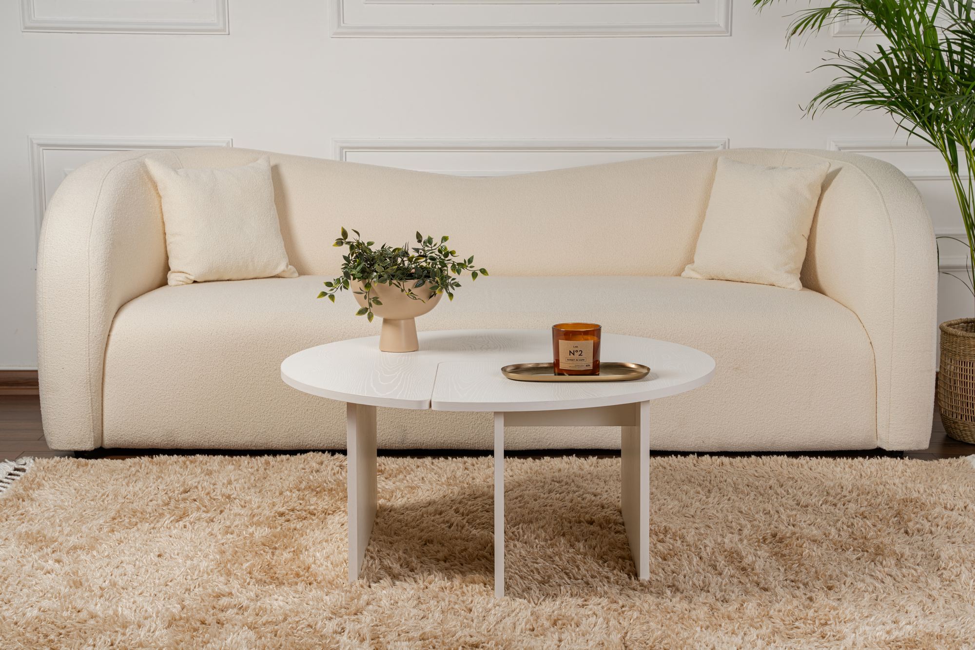 Masa de cafea, Hanah Home, pal melaminat, wood white, 90x41 cm — imaginea 6