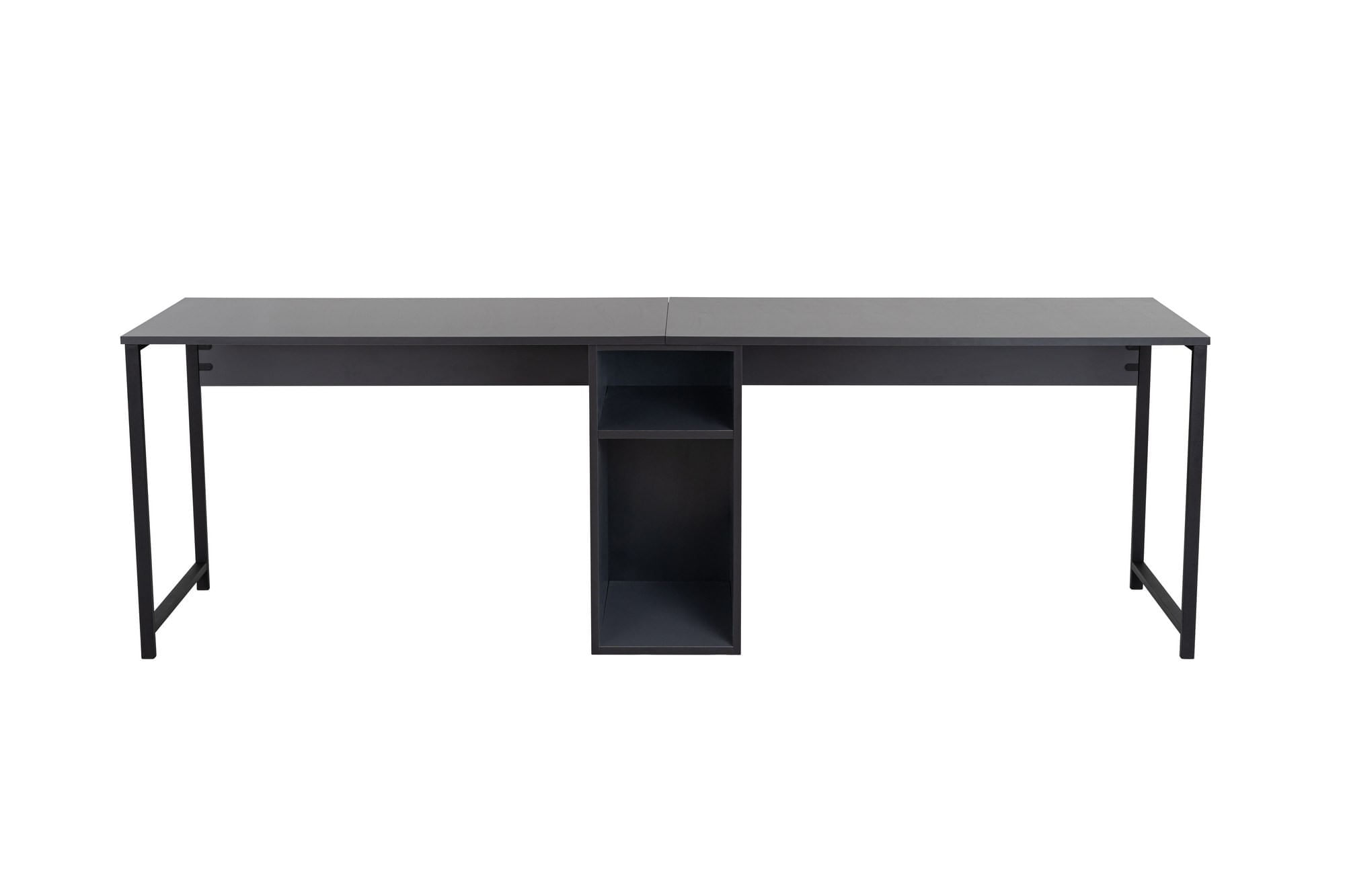 Birou de studiu, Hanah Home, pal melaminat, antracit si negru, 240x60x74 cm - 4 | YEO