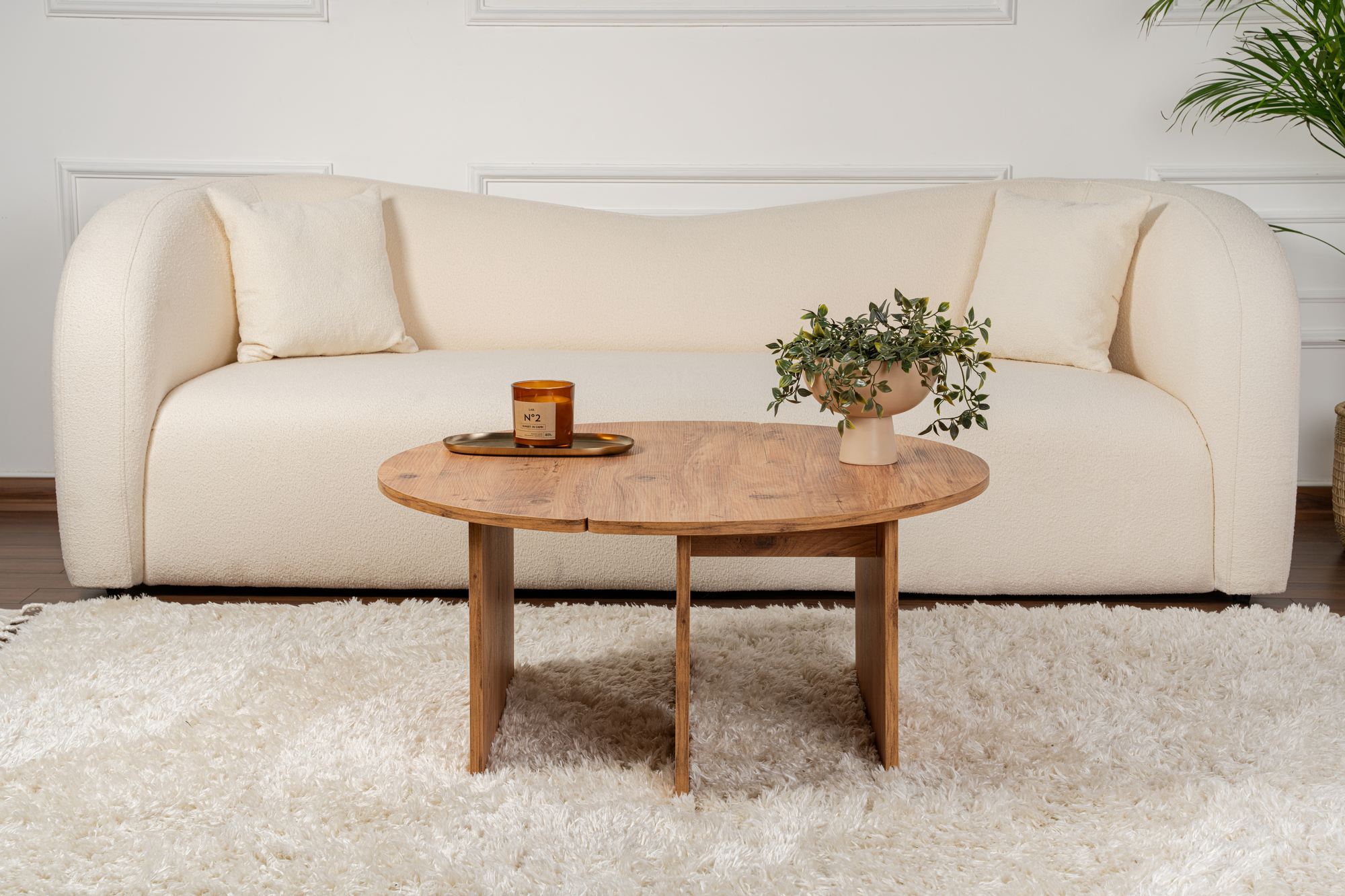 Masa de cafea, Hanah Home, PAL melaminat, pin atlantic, 90x41 cm — imaginea 5