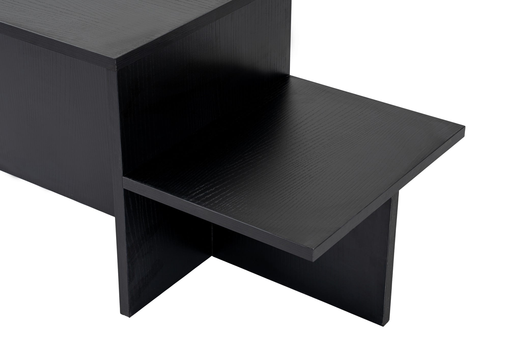 Masuta de cafea, Hanah Home, panou de particule melaminat, lemn negru, 90x45x40 cm — imaginea 6