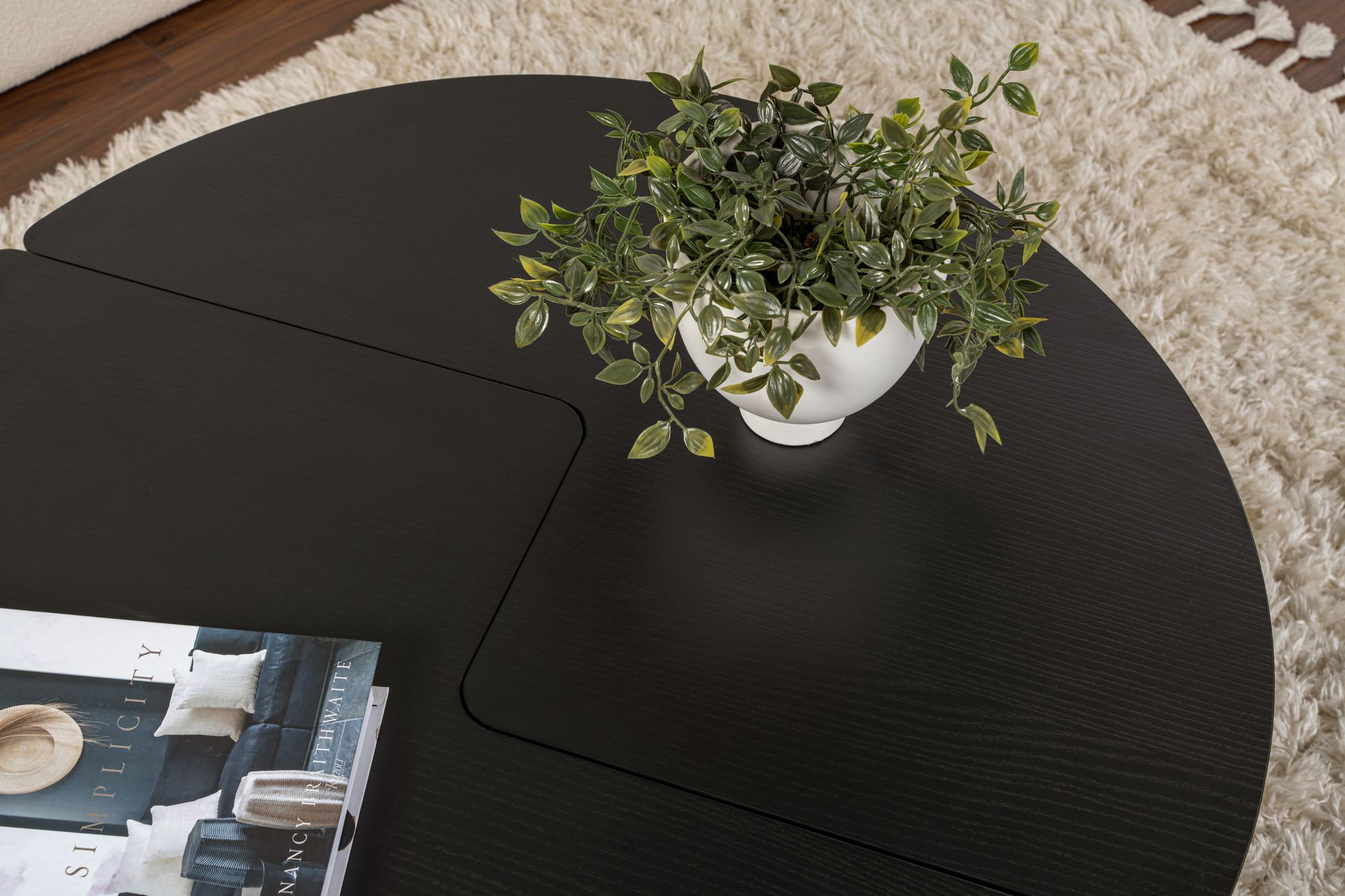 Masa de cafea, Hanah Home, pal melaminat, wood black, 90x41 cm — imaginea 7