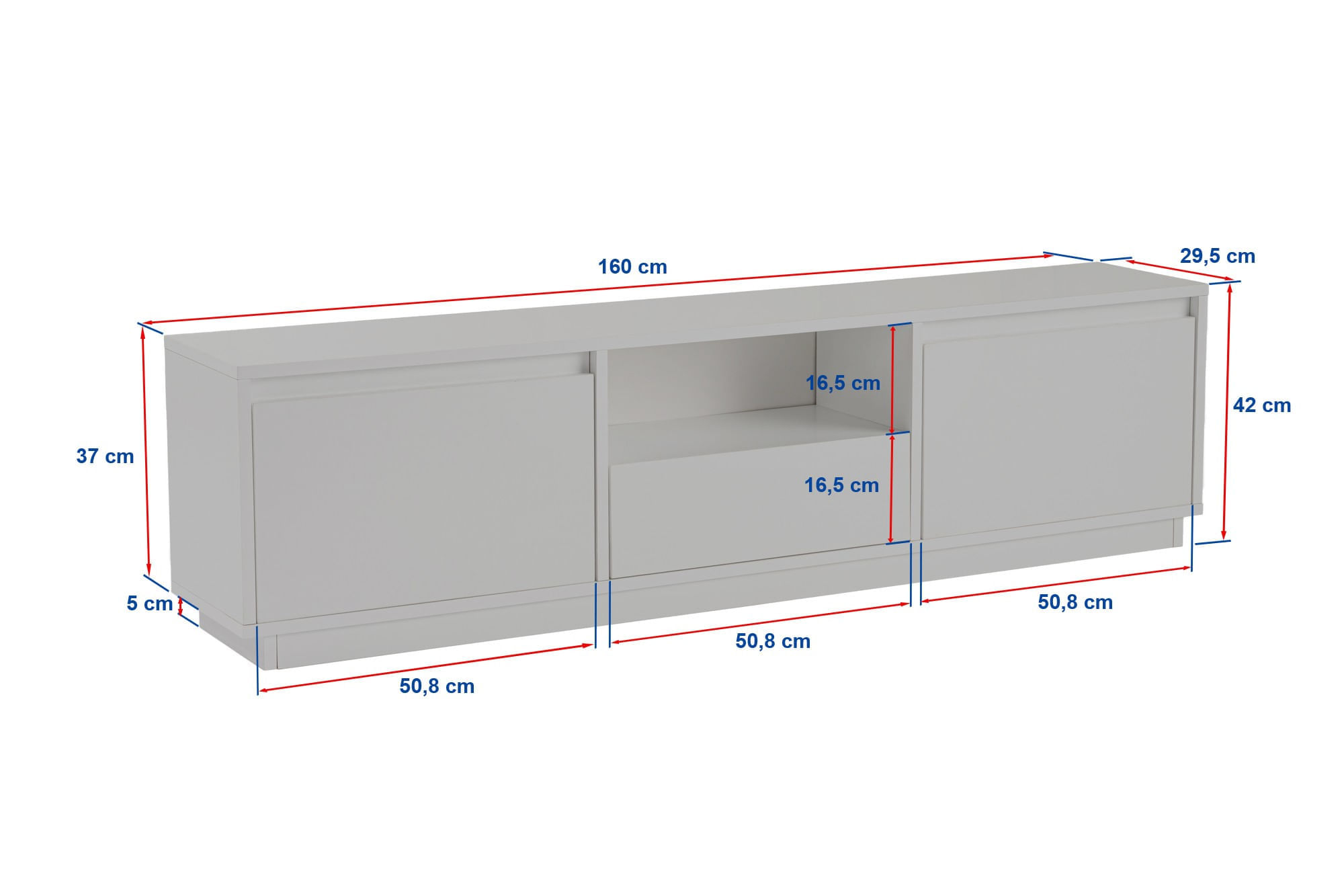 Comoda tv, Hanah Home, pal melaminat, marmura freesia, 160x42x29.5 cm — imaginea 8