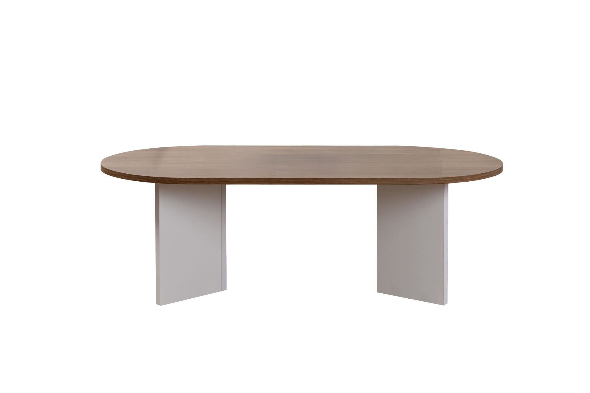 Masuta de cafea, Hanah Home, pal melaminat, nuc si alb, 119x60x40 cm — imaginea 8