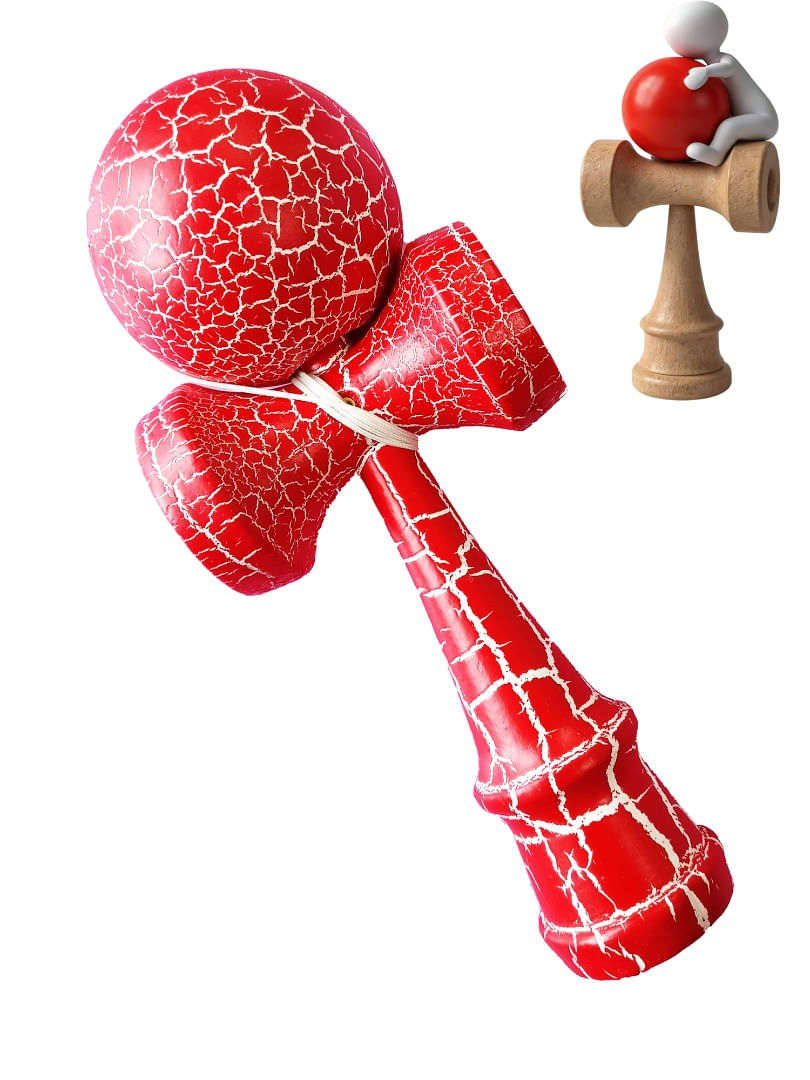 Kendama Profesionala, Bila din lemn, Design artistic cu finisaj Crapatura + Sticker pentru Telefon, 103KD - 2 | YEO
