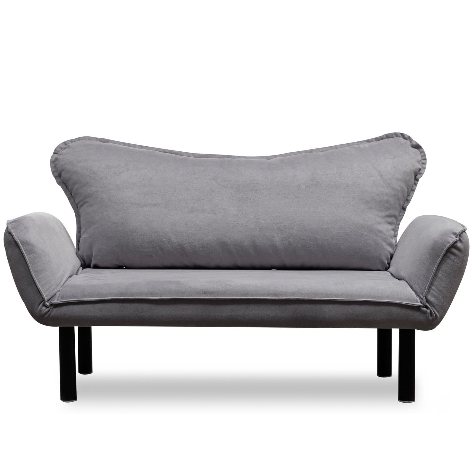 Canapea extensibila 2 locuri, Hanah Home, metal si poliester, gri, 150x75x70 cm