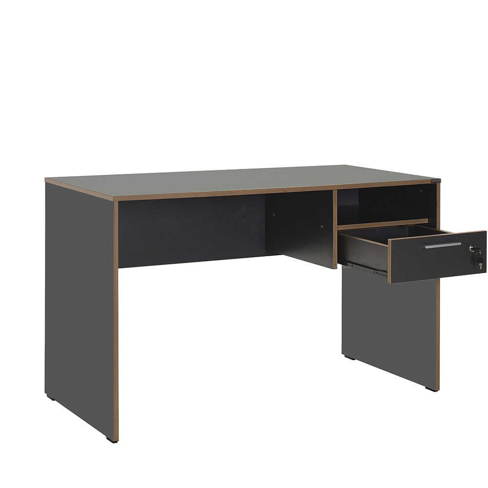 Birou, Hanah Home, panou de particule melaminat, antracit si stejar, 120x60x75 cm — imaginea 2