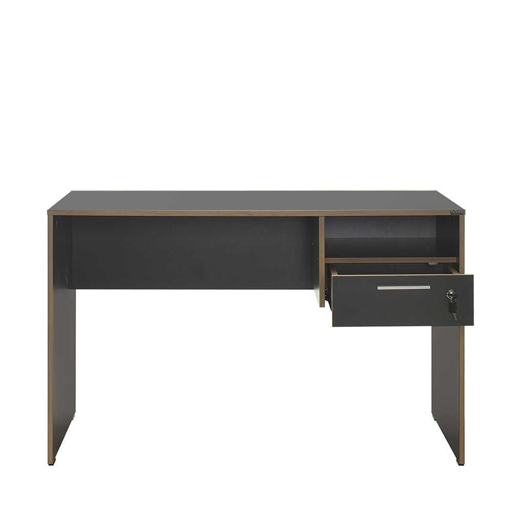 Birou, Hanah Home, panou de particule melaminat, antracit si stejar, 120x60x75 cm — imaginea 3