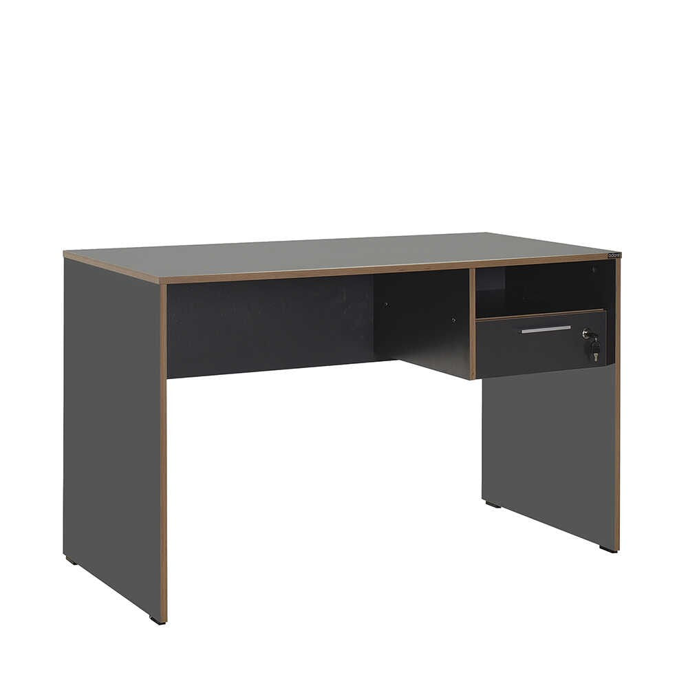 Birou, Hanah Home, panou de particule melaminat, antracit si stejar, 120x60x75 cm — imaginea 4