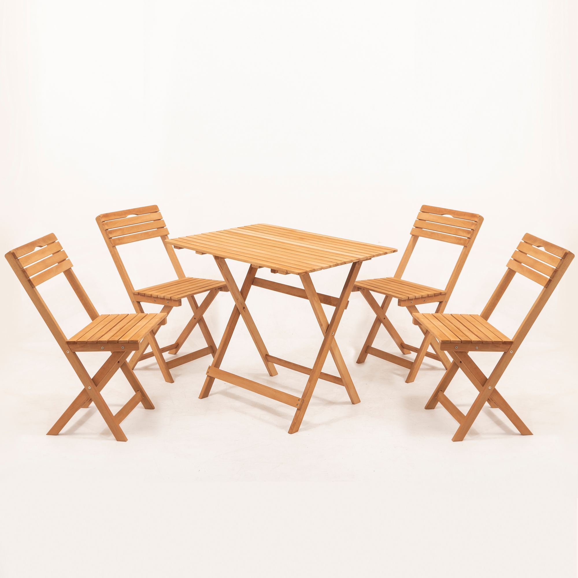 Set mobilier de gradina, Hanah Home, lemn de fag, maro, 5 piese — imaginea 5
