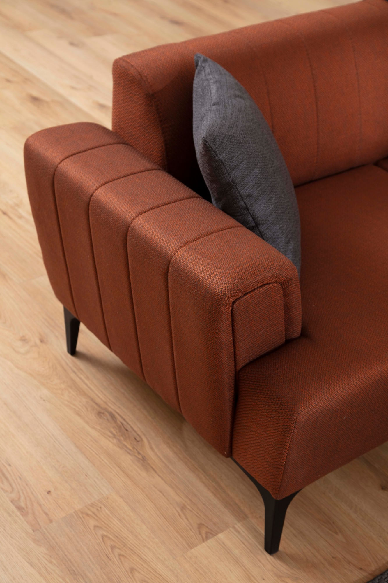 Canapea extensibila 3 locuri, Atelier Del Sofa, lemn fag, rosu tigla, 230x95x77 cm — imaginea 6
