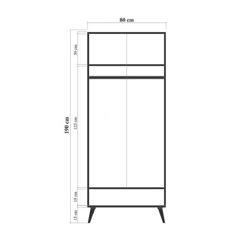 Sifonier, Hanah Home, pal melaminat, multicolor, 80x45x190 cm, 863SPH4259 — imaginea 4
