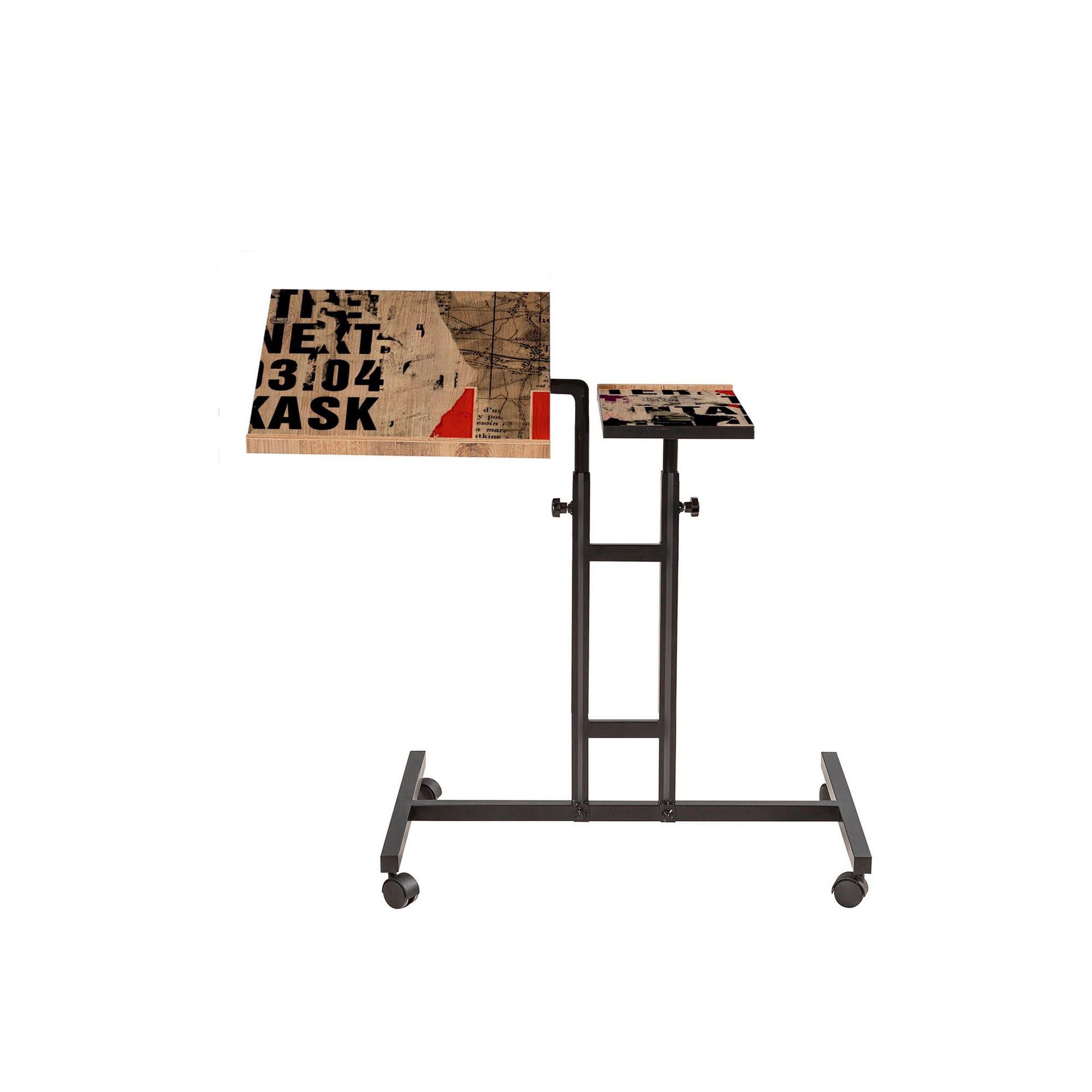 Birou reglabil pentru laptop, Hanah Home, pal melaminat, pin atlantic negru, 67x45.5x87 cm — imaginea 3