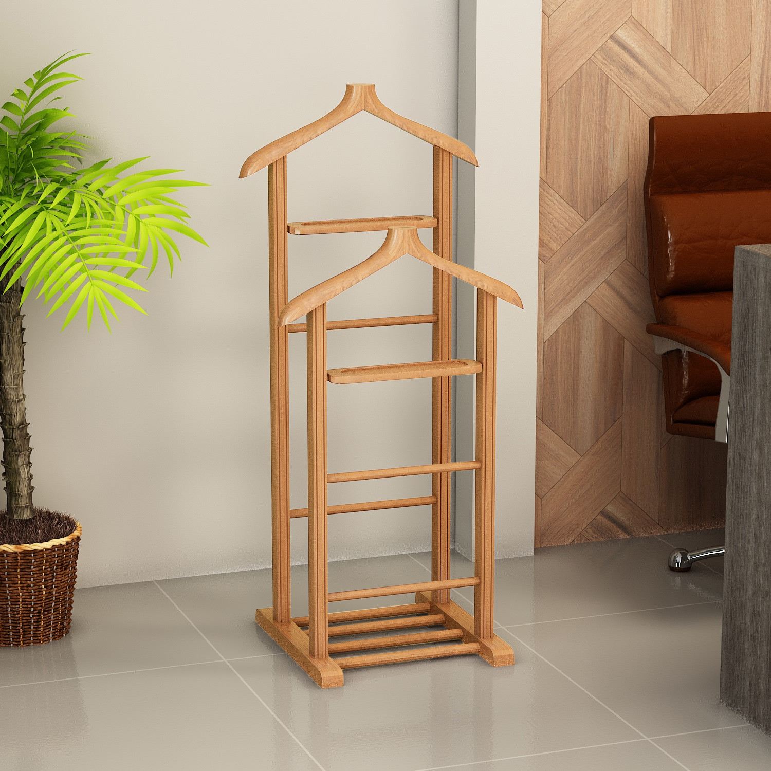 Valet, Hanah Home, lemn masiv, natural, 33.5x46x120 cm - 1 | YEO
