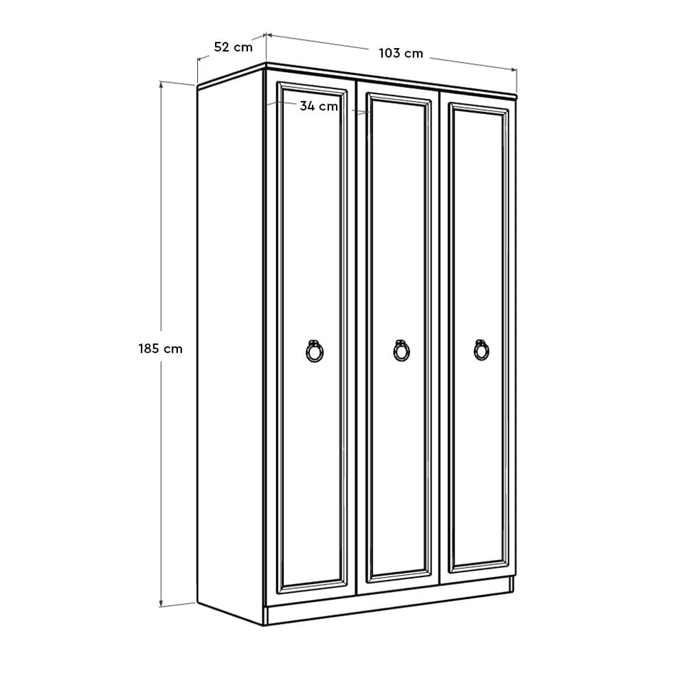 Sifonier, Hanah Home, pal melaminat, alb, 103x52x185 cm — imaginea 6