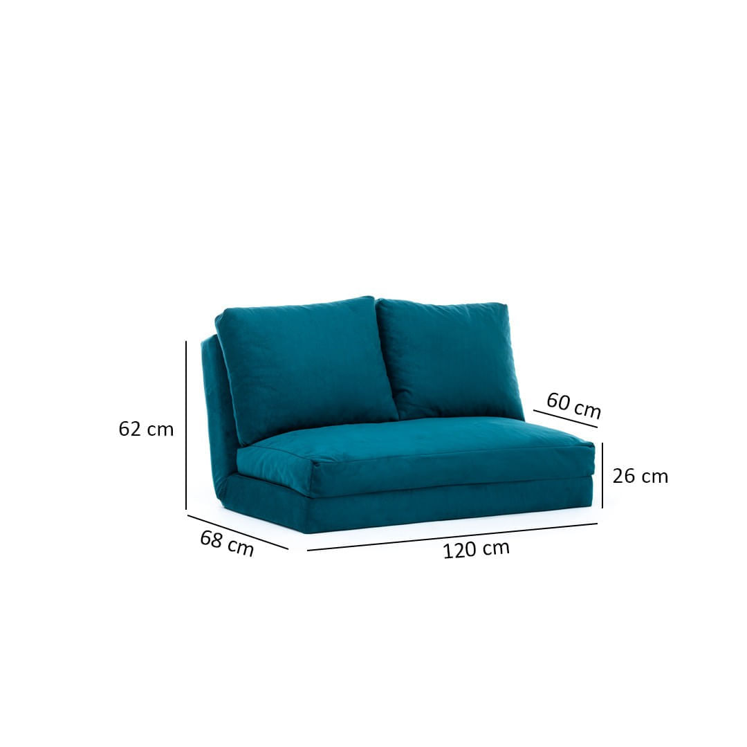 Canapea extensibila, Hanah Home, metal, verde petrol, 185x120 cm — imaginea 11