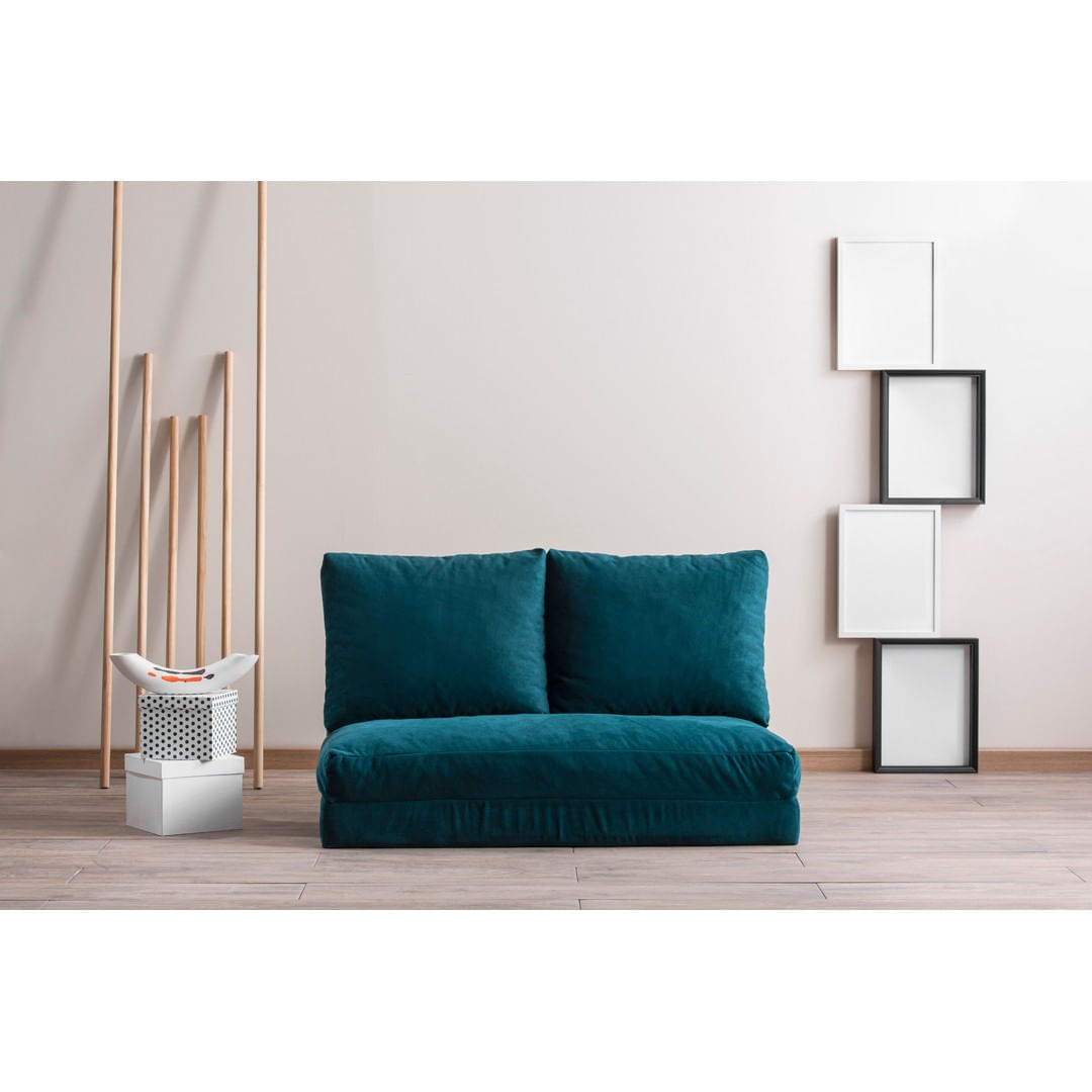 Canapea extensibila, Hanah Home, metal, verde petrol, 185x120 cm — imaginea 12