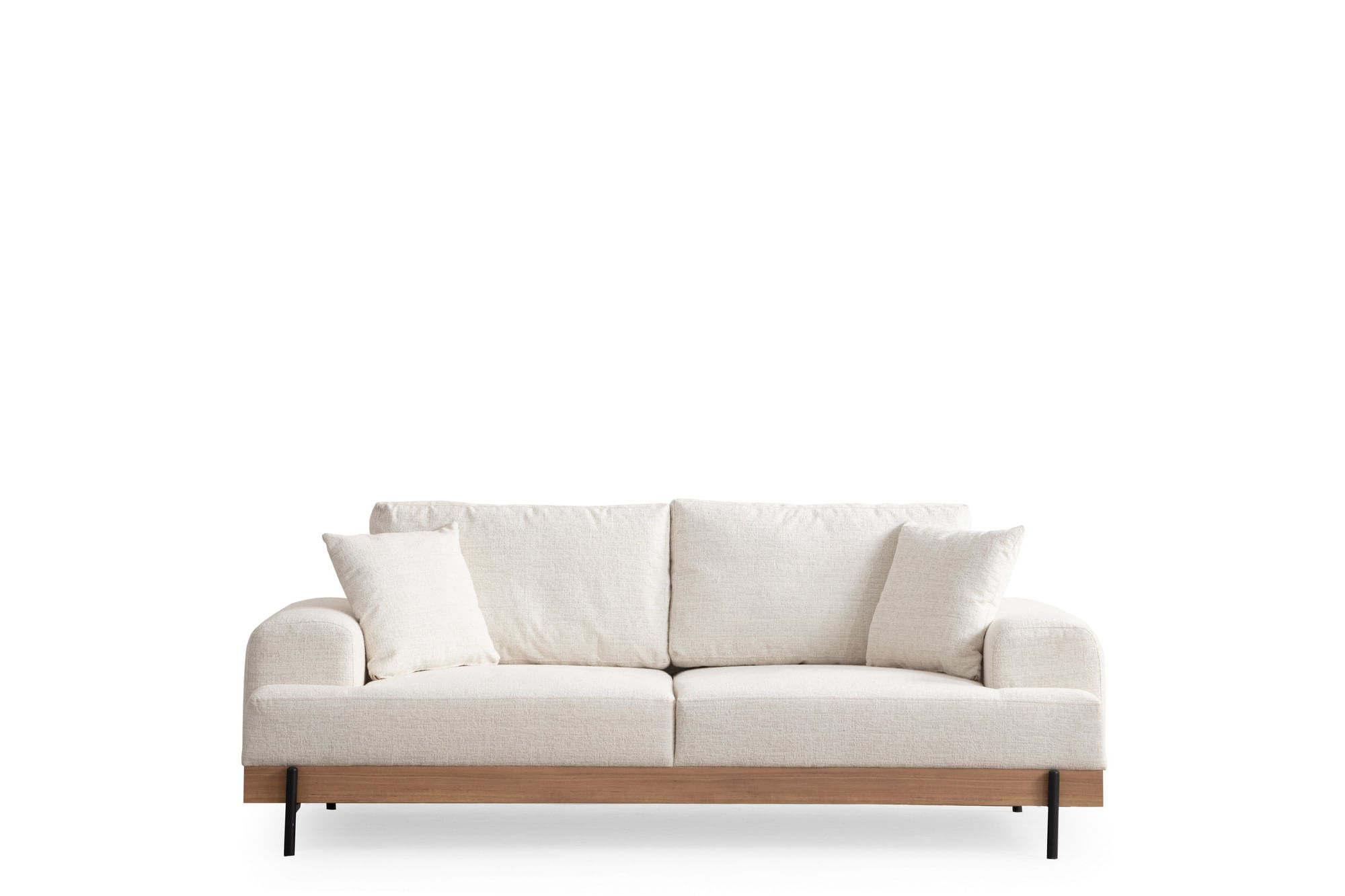Canapea 3 locuri, Hanah Home, lemn fag si pal, alb, 220x98x78 cm, 560ARE2120 — imaginea 2