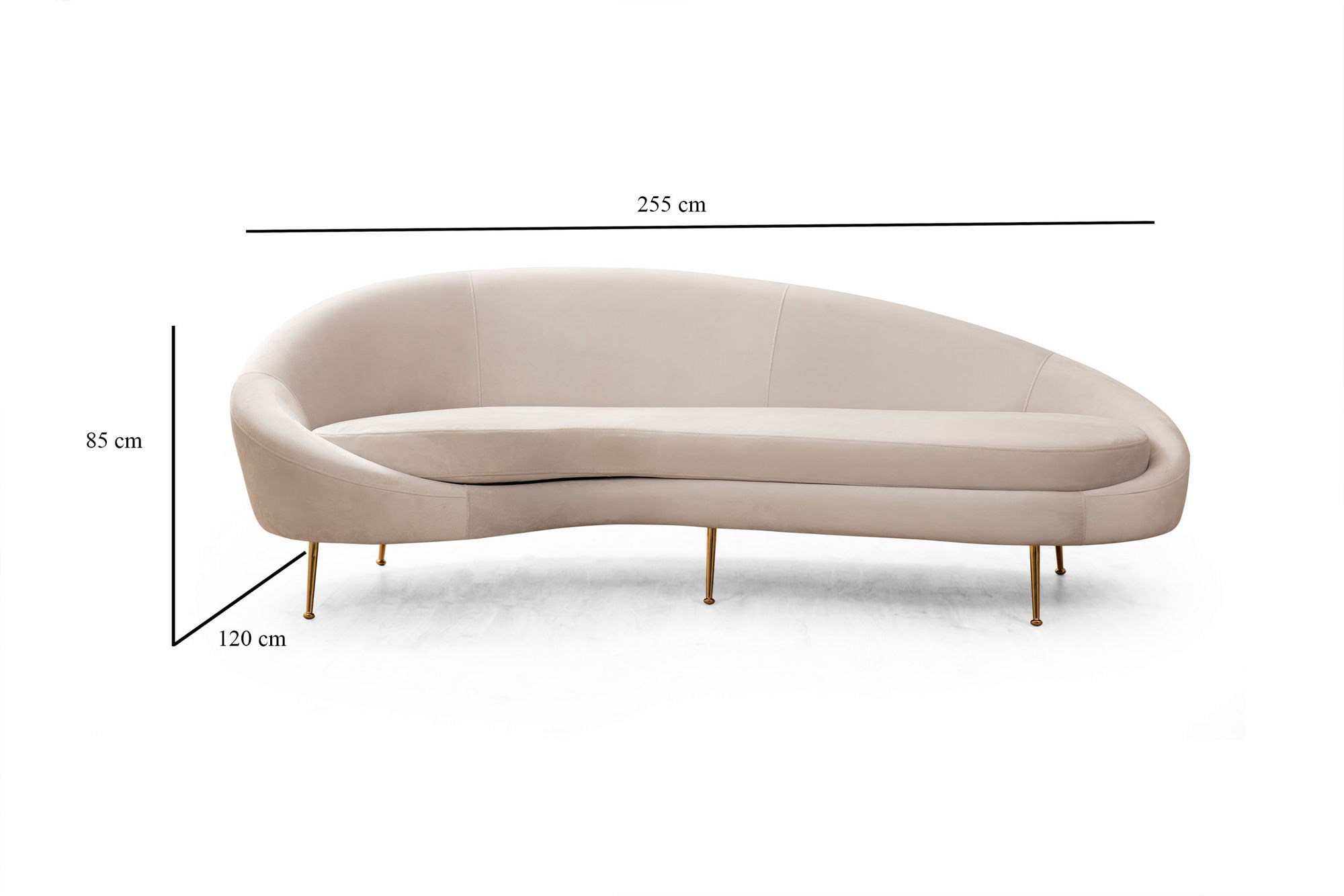 Canapea 3 locuri, Hanah Home, lemn fag si pal, bej, 255x120x85 cm, 560ARE1348 — imaginea 9