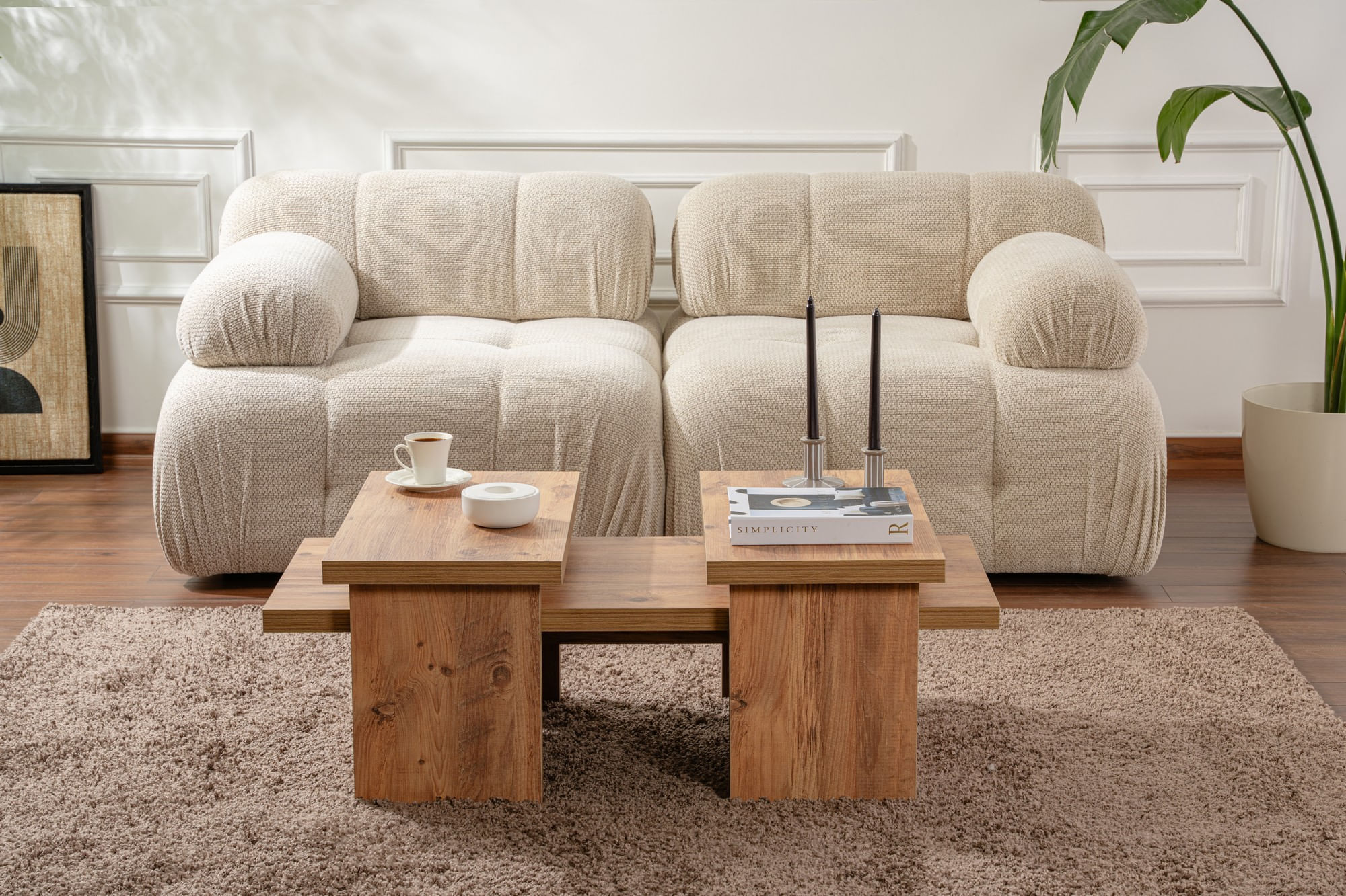 Masuta de cafea, Hanah Home, pal melaminat, pin atlantic, 110x45x41.5 cm — imaginea 9