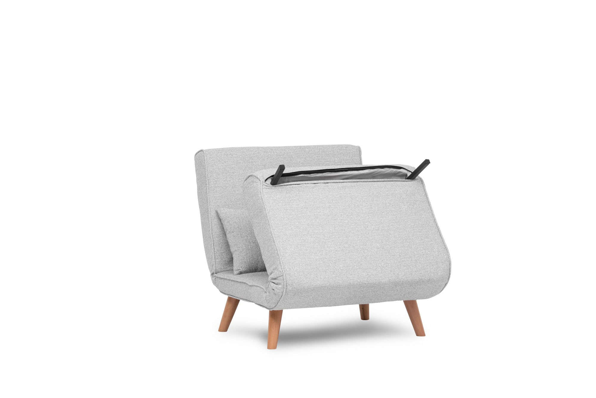 Canapea extensibila, Hanah Home, teddy, gri, 80x79x80 cm — imaginea 3