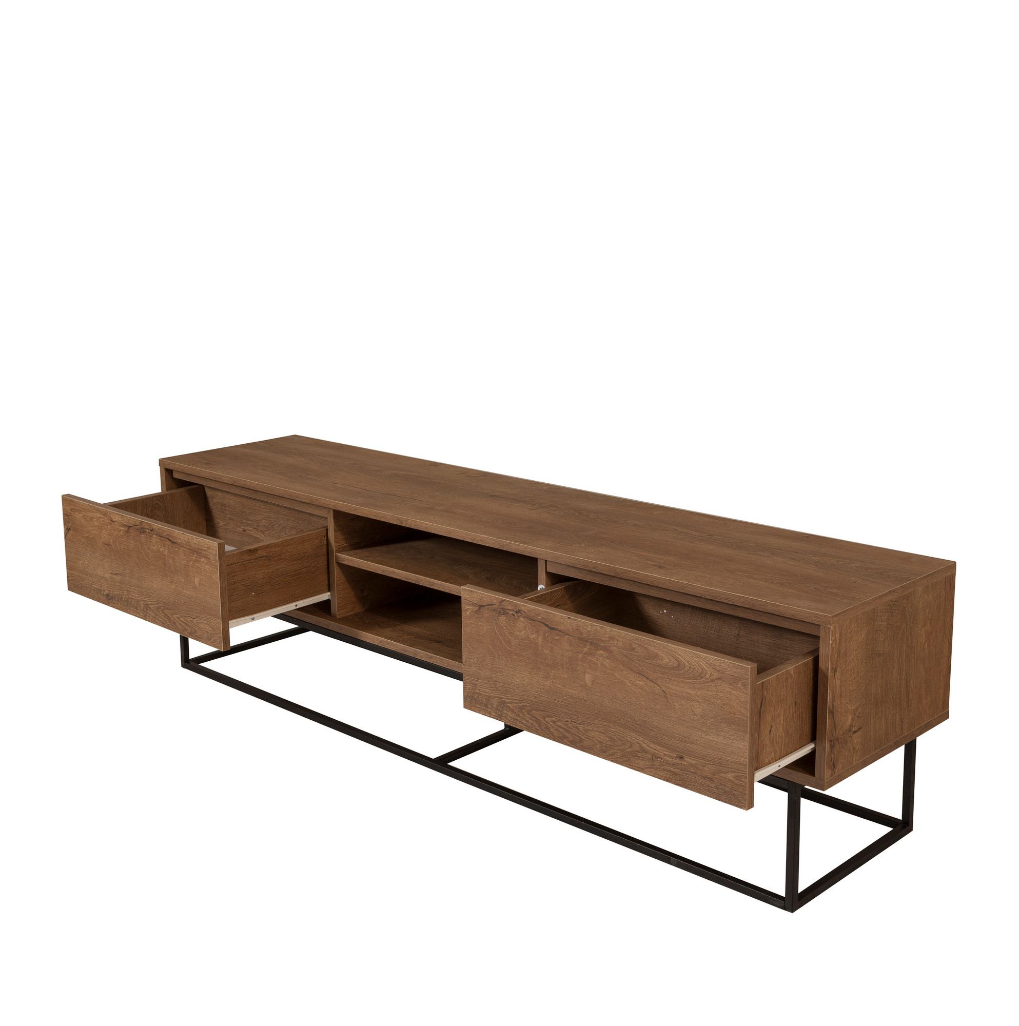 Comoda tv, Hanah Home, pal melaminat, nuc si negru, 180x40x50 cm, 863SPH5104 — imaginea 4