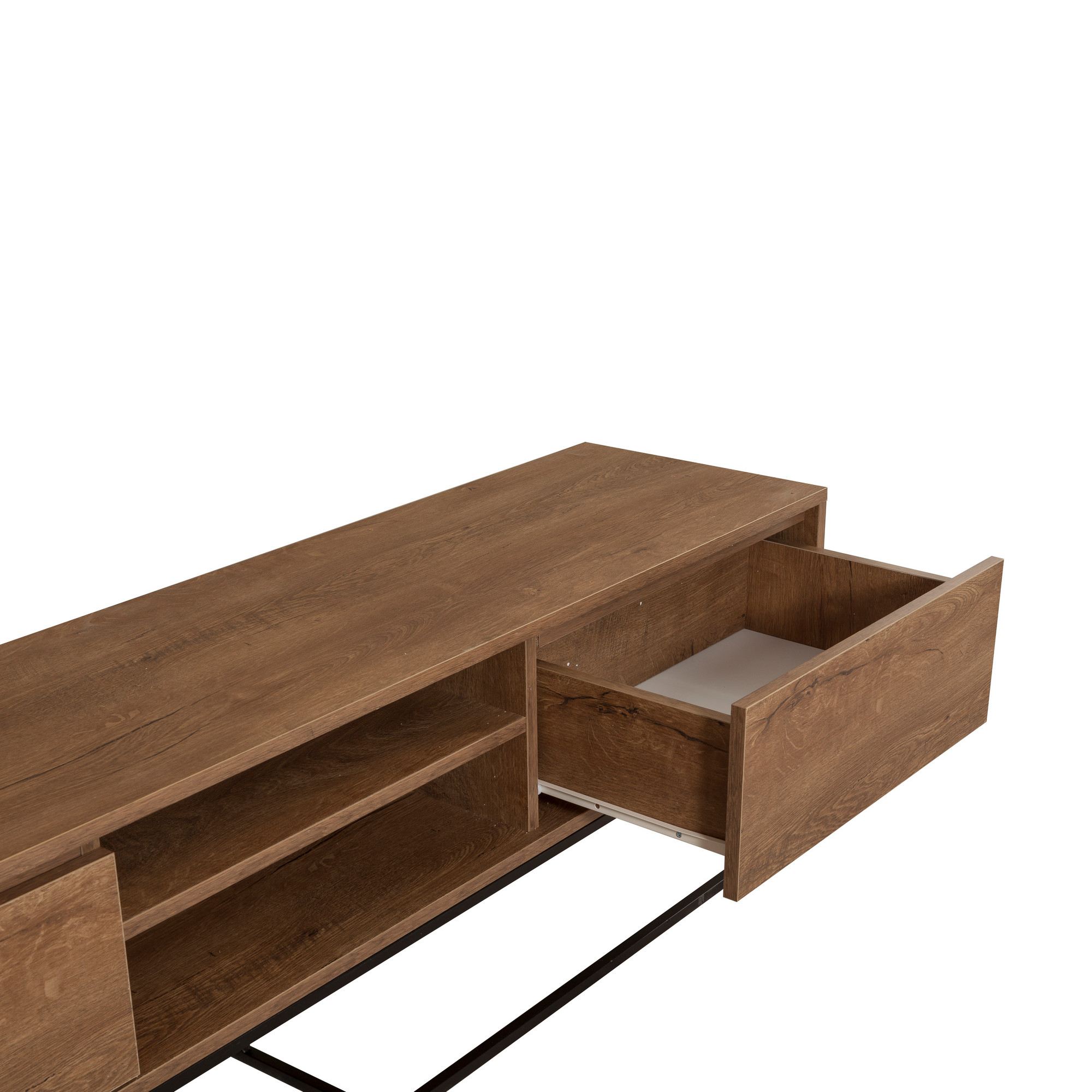 Comoda tv, Hanah Home, pal melaminat, nuc si negru, 180x40x50 cm, 863SPH5104 — imaginea 5