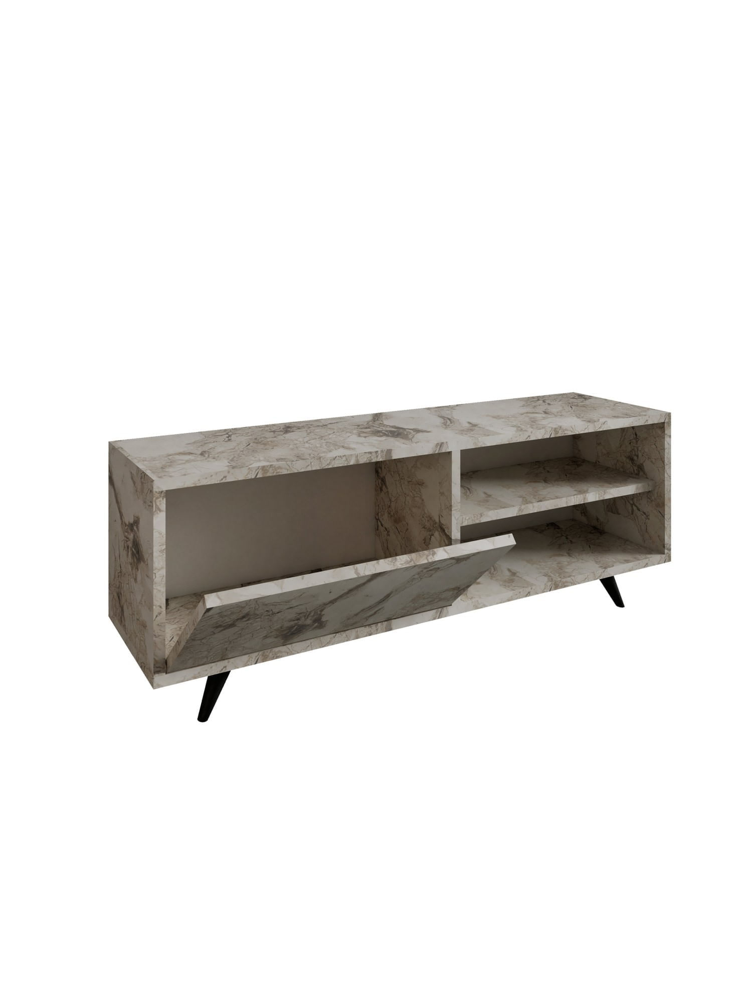 Comoda tv, Hanah Home, panou din particule melaminat, ephesus marble, 120x35x47 cm — imaginea 2