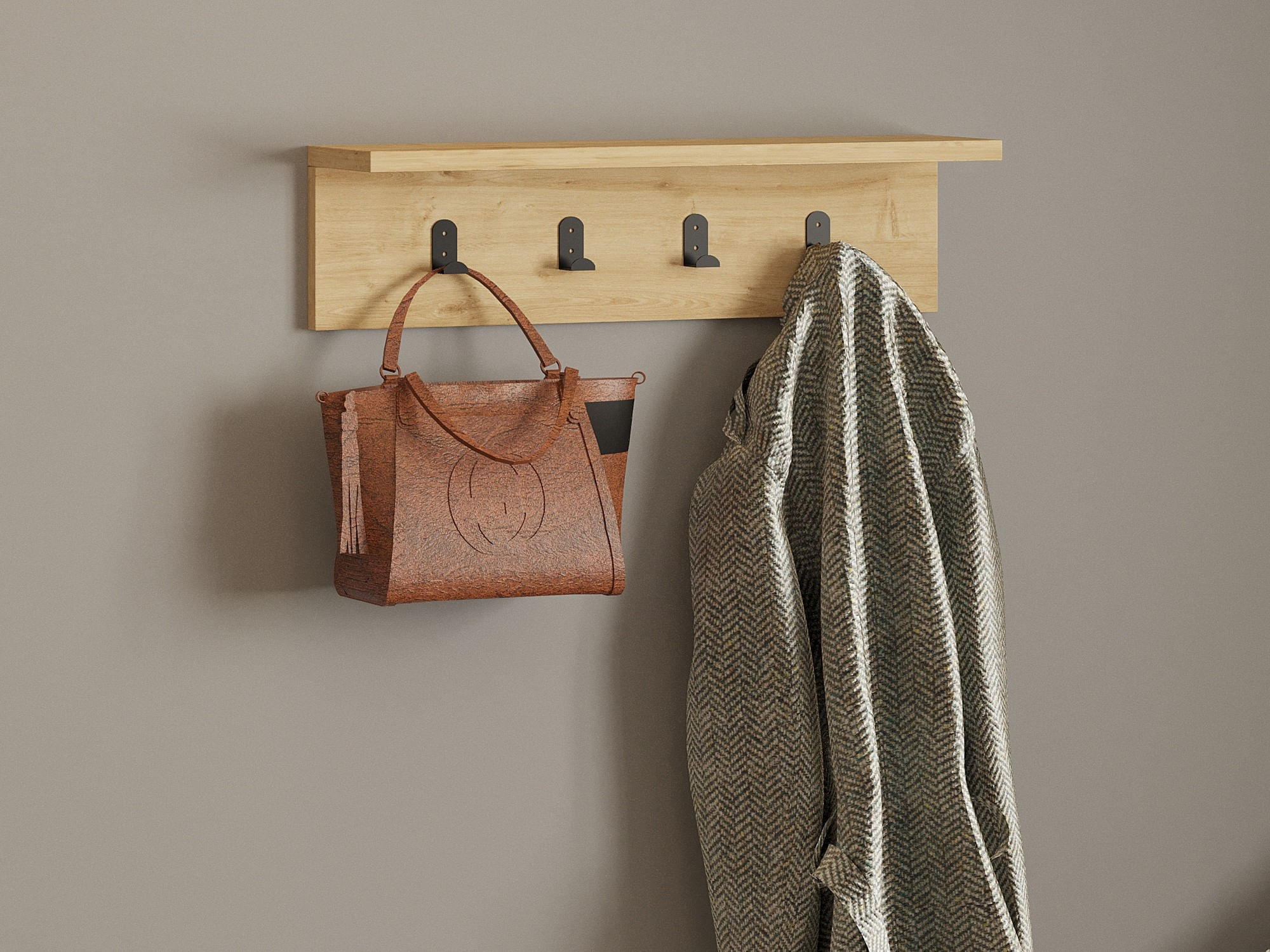 Raft de perete, Hanah Home, pal melaminat, safir, 60x16.3x14.5 cm — imaginea 2