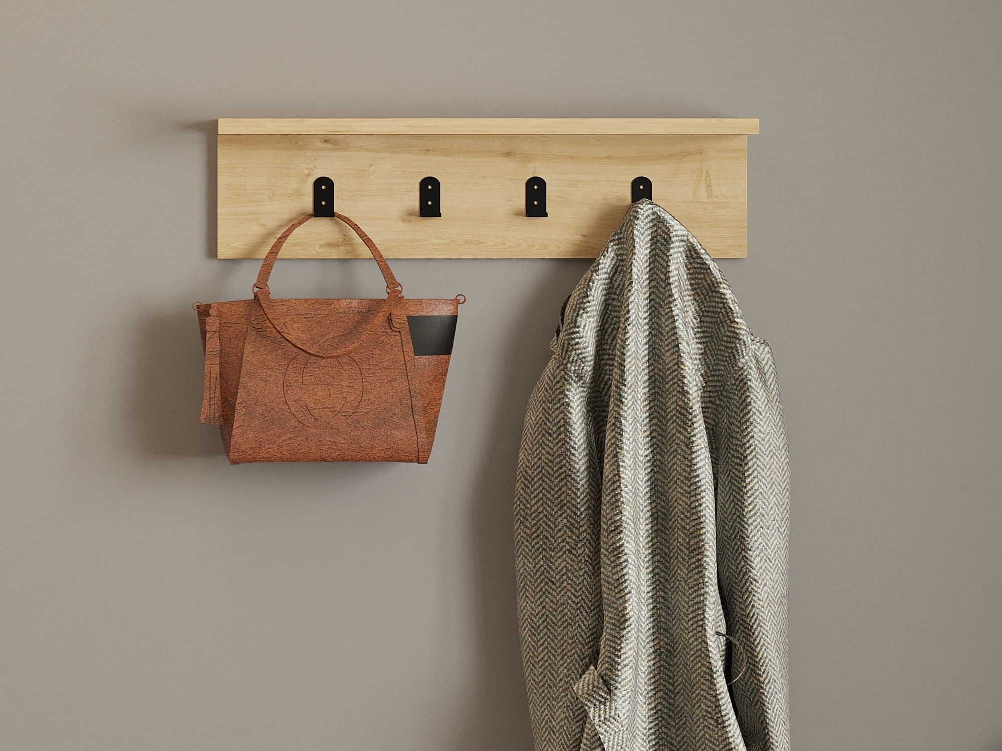 Raft de perete, Hanah Home, pal melaminat, safir, 60x16.3x14.5 cm — imaginea 3