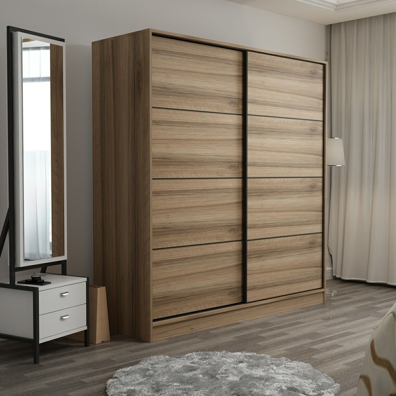Sifonier, Hanah Home, pal melaminat, dore, 180x52x210 cm, 506MNR2532 — imaginea 4