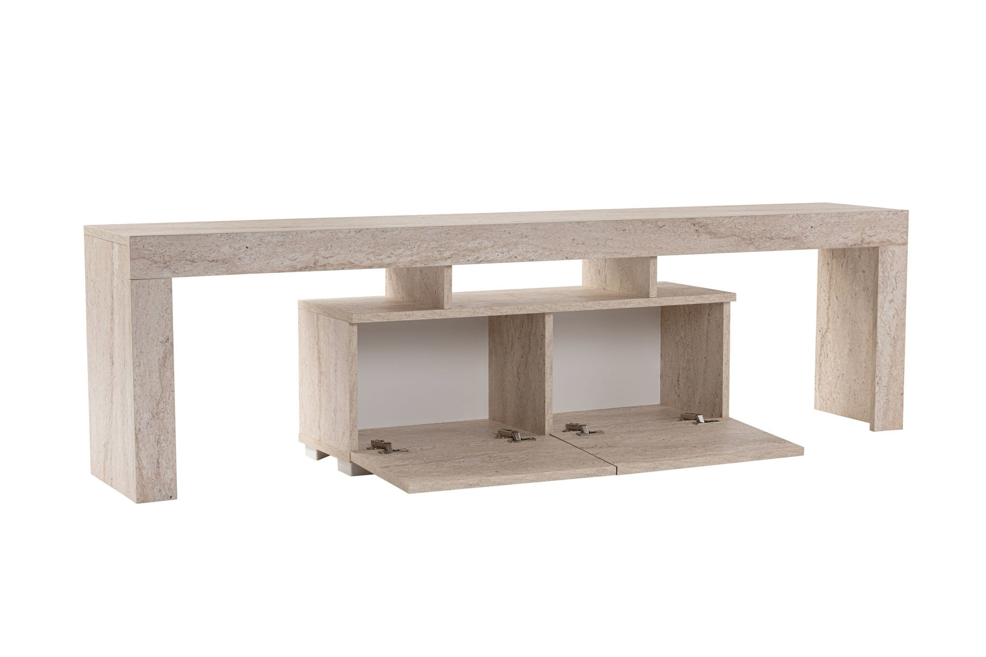 Comoda tv, Hanah Home, pal melaminat, travertin, 180x50x31.3 cm