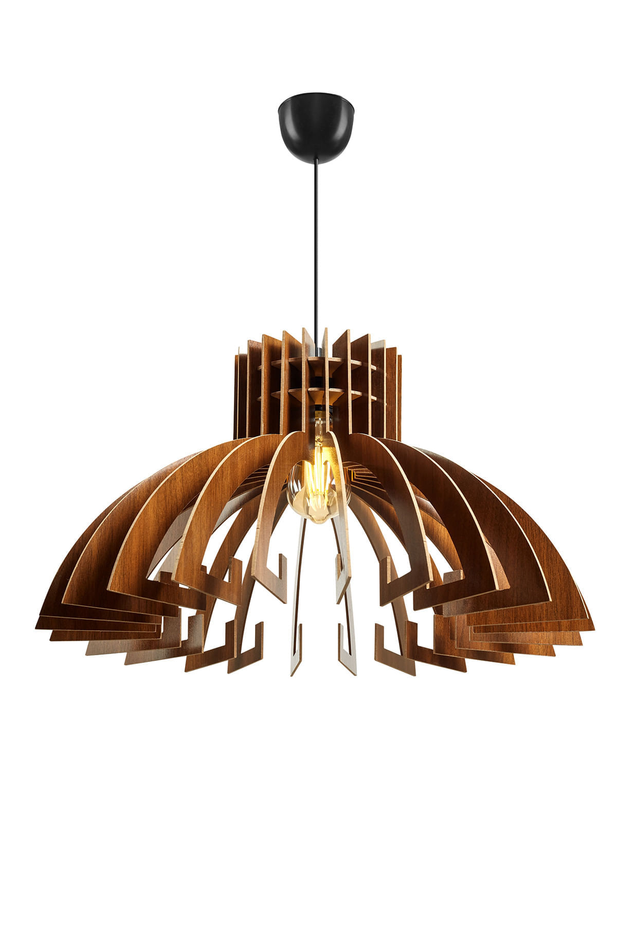 Candelabru, Opviq, mdf, nuc, diametru 54 cm, inaltime 65 cm