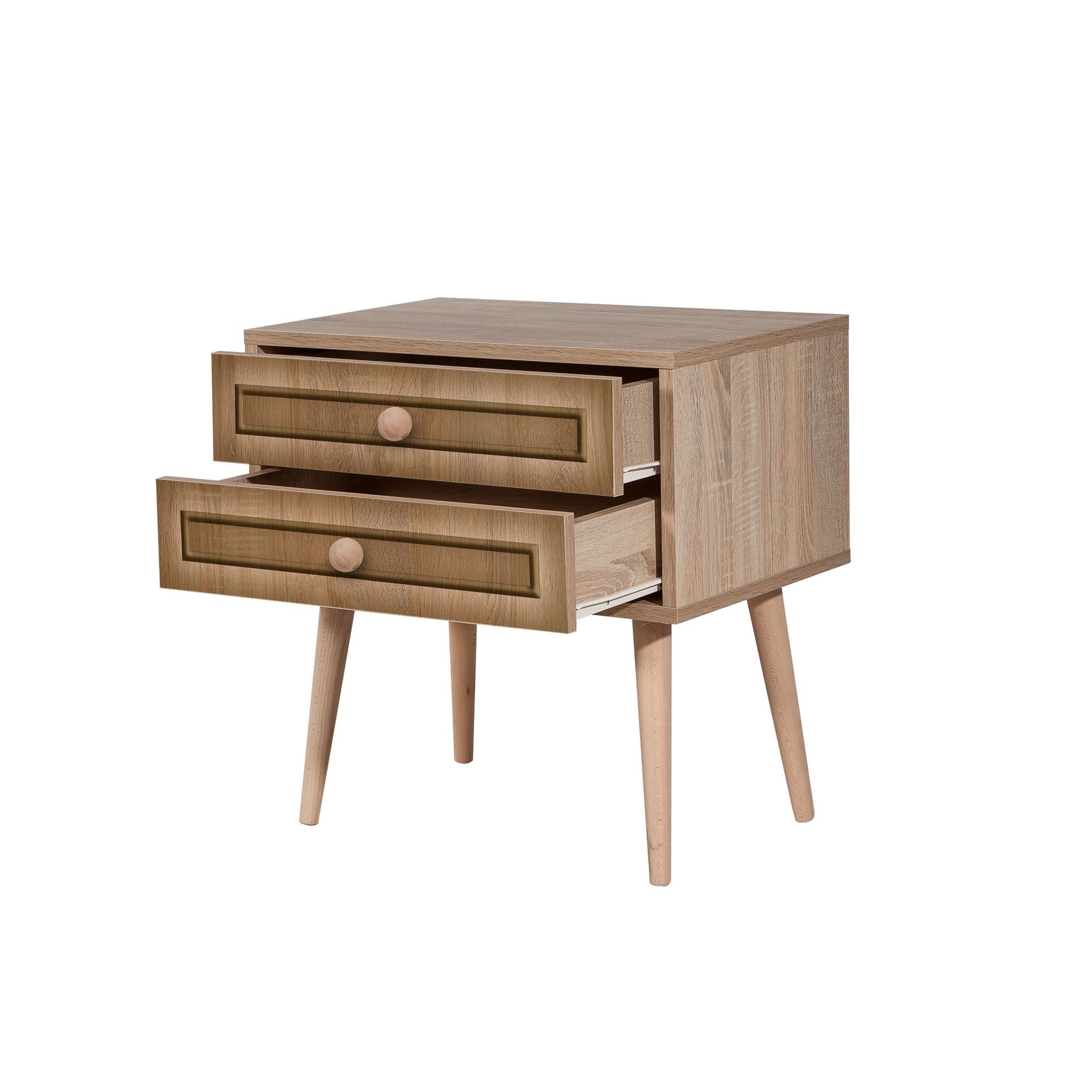 Noptiera, Hanah Home, pal melaminat, stejar sonoma, 60x40x61 cm, 863SPH3503 — imaginea 2